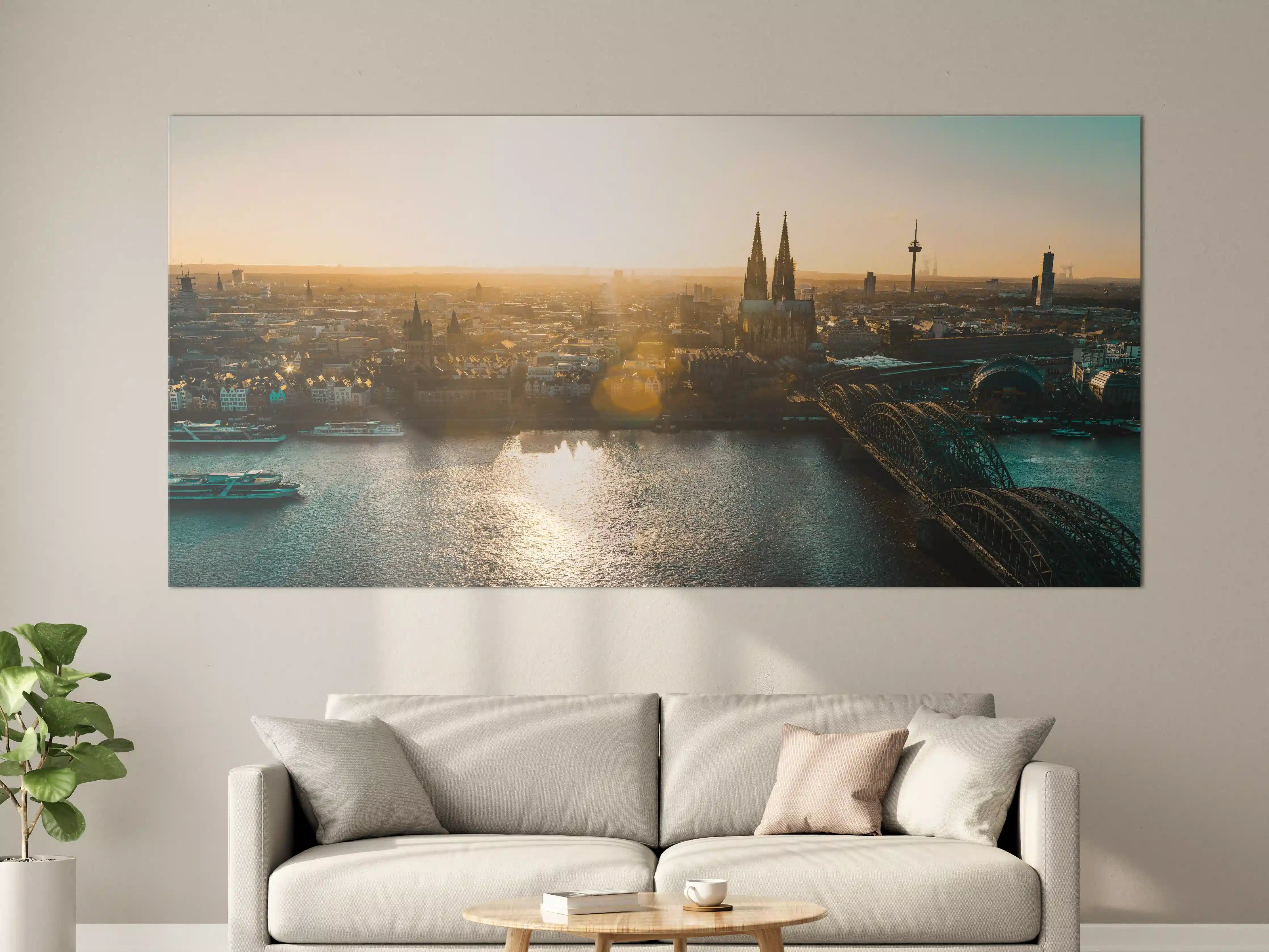 Große Wandbilder - Panoramablick auf Köln bei Sonnenaufgang
