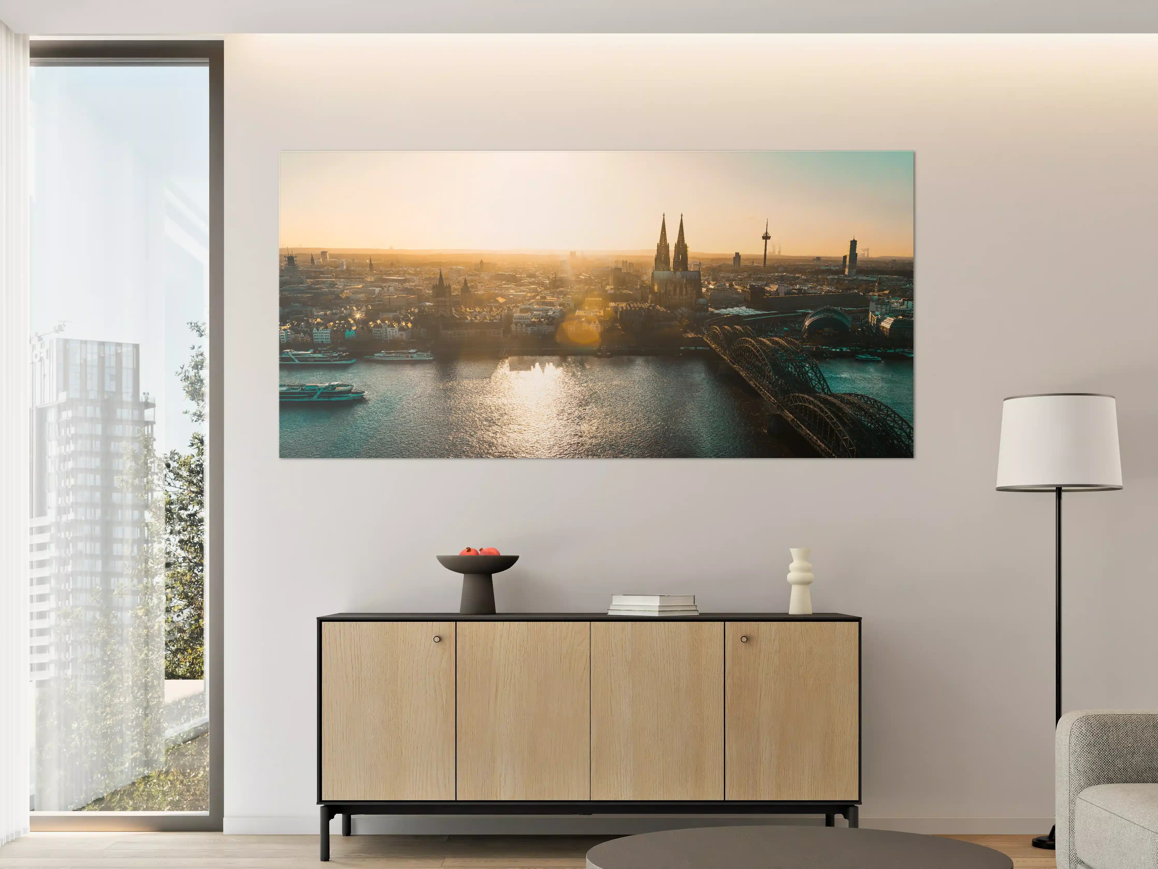 Große Wandbilder - Panoramablick auf Köln bei Sonnenaufgang