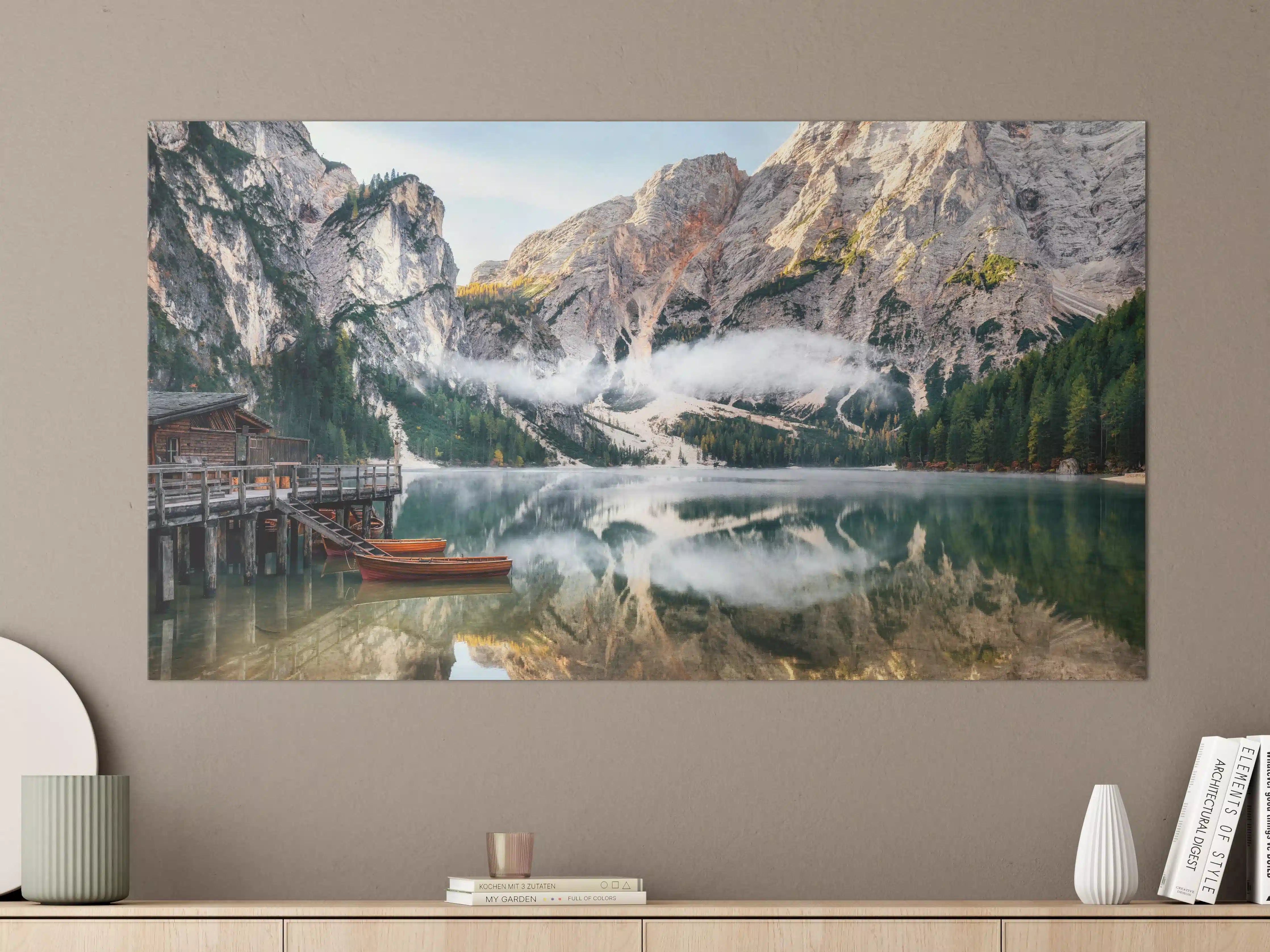 Große Wandbilder - Panoramablick auf Pragser Wildsee