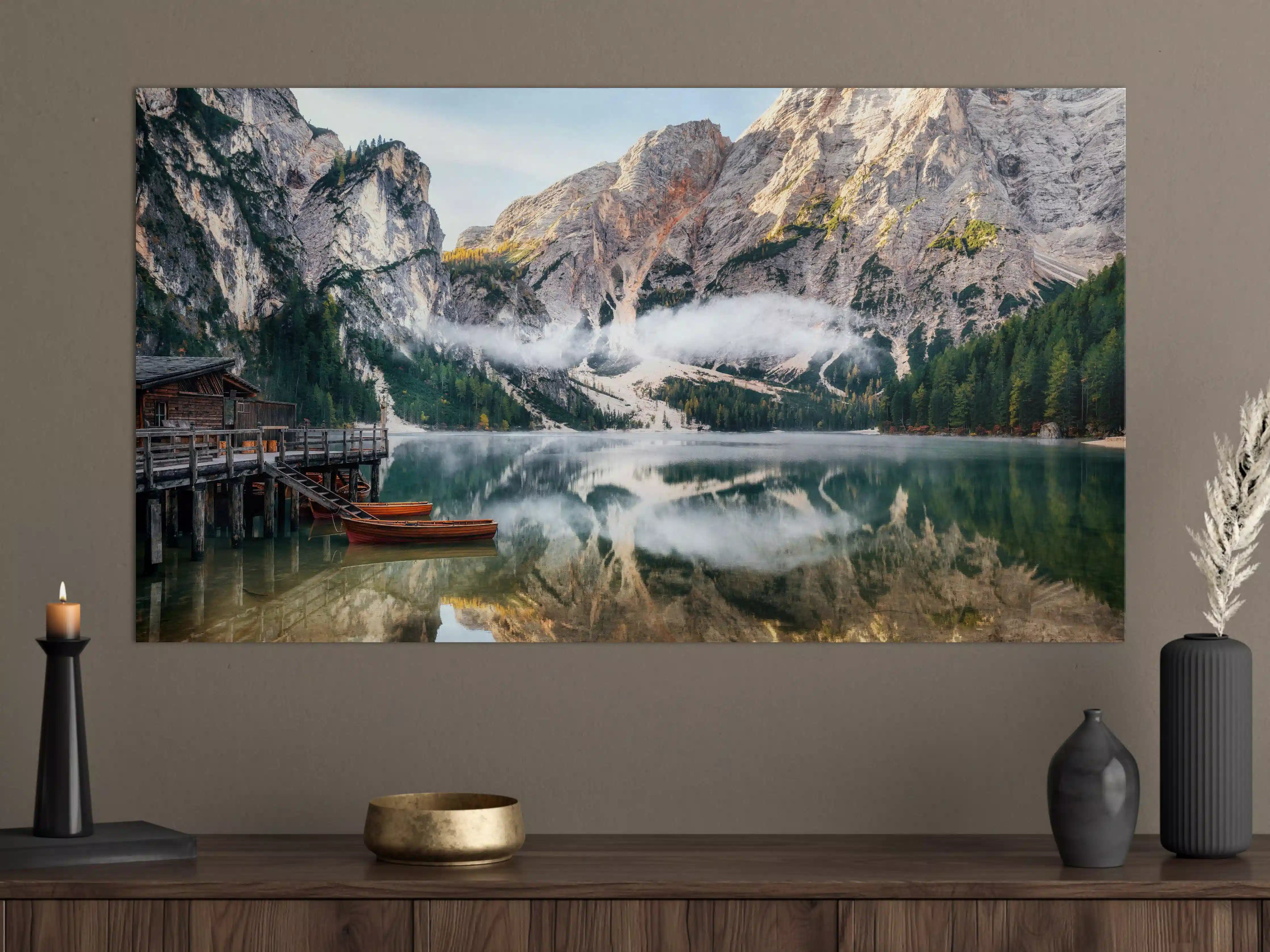 Große Wandbilder - Panoramablick auf Pragser Wildsee