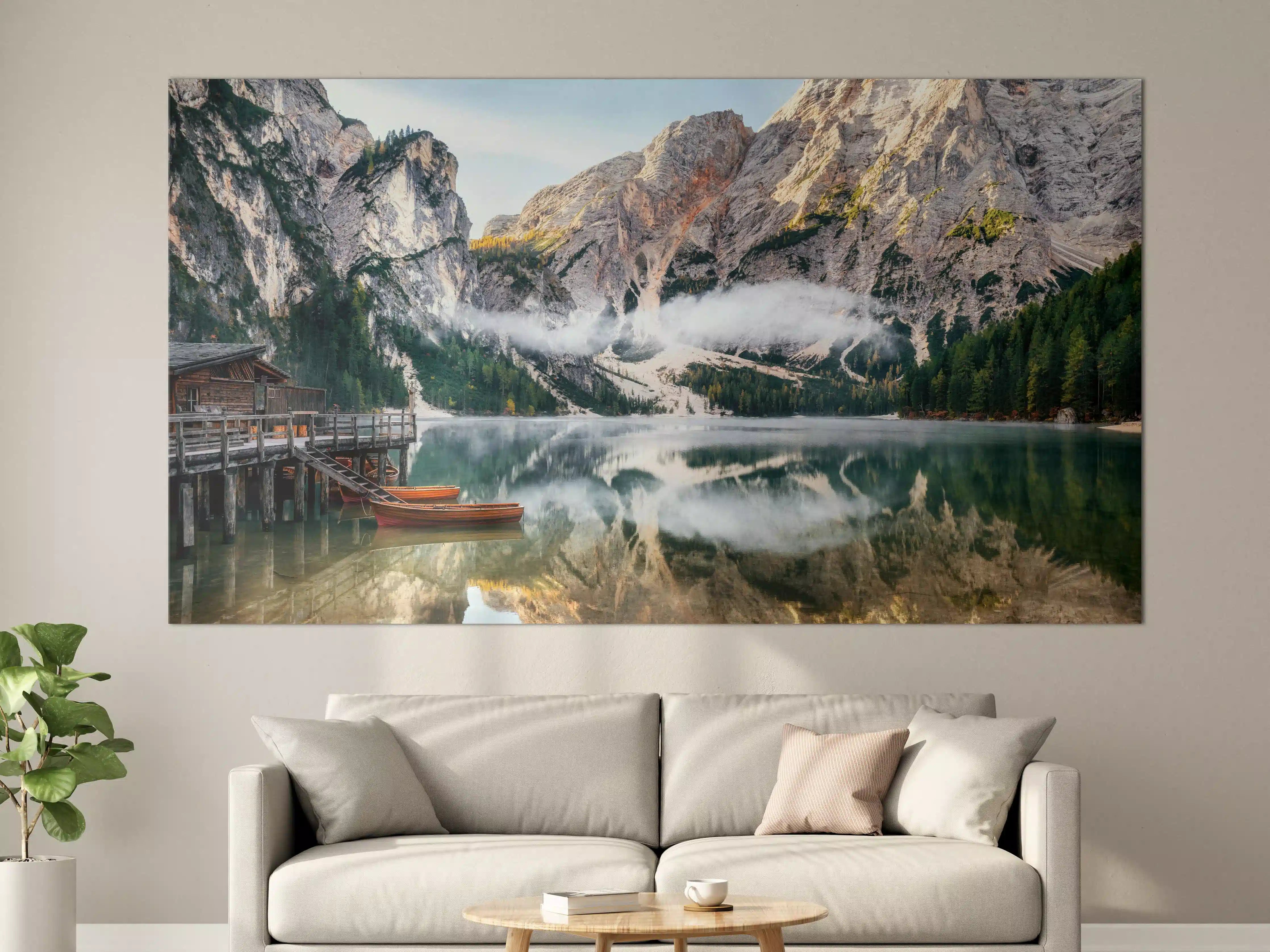 Große Wandbilder - Panoramablick auf Pragser Wildsee