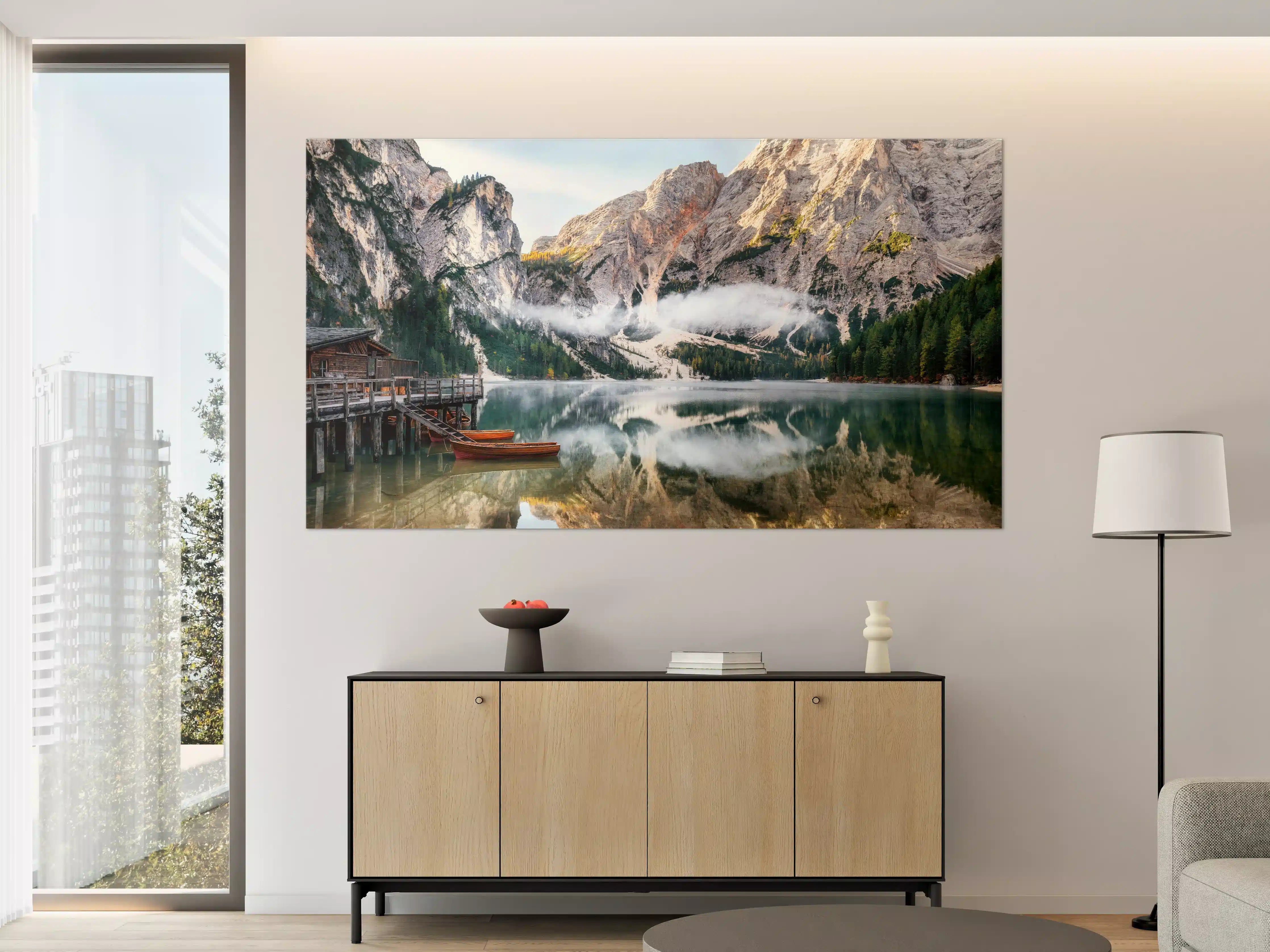 Große Wandbilder - Panoramablick auf Pragser Wildsee
