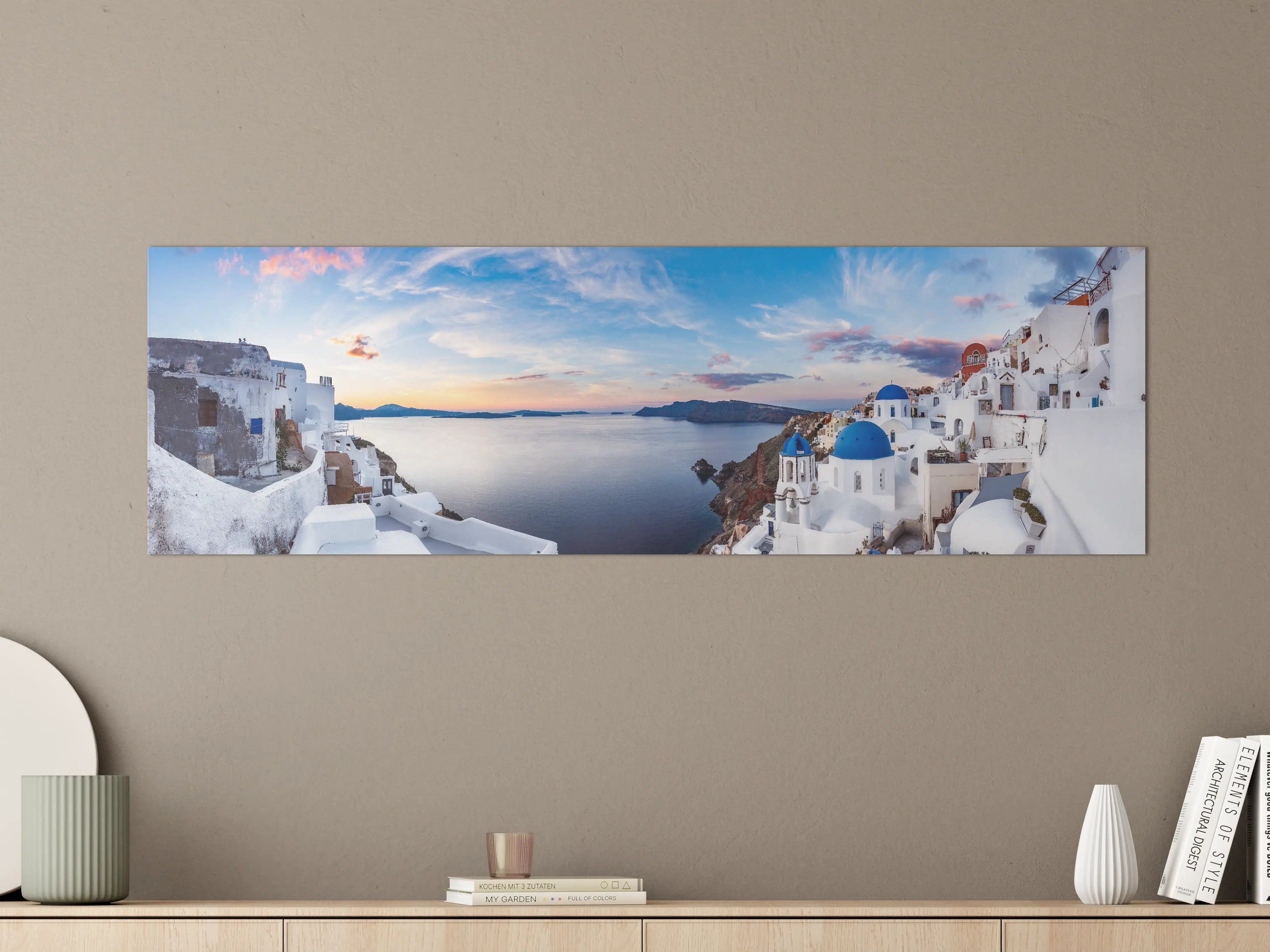 Große Wandbilder - Panoramablick der Insel Santorin - Griechenland