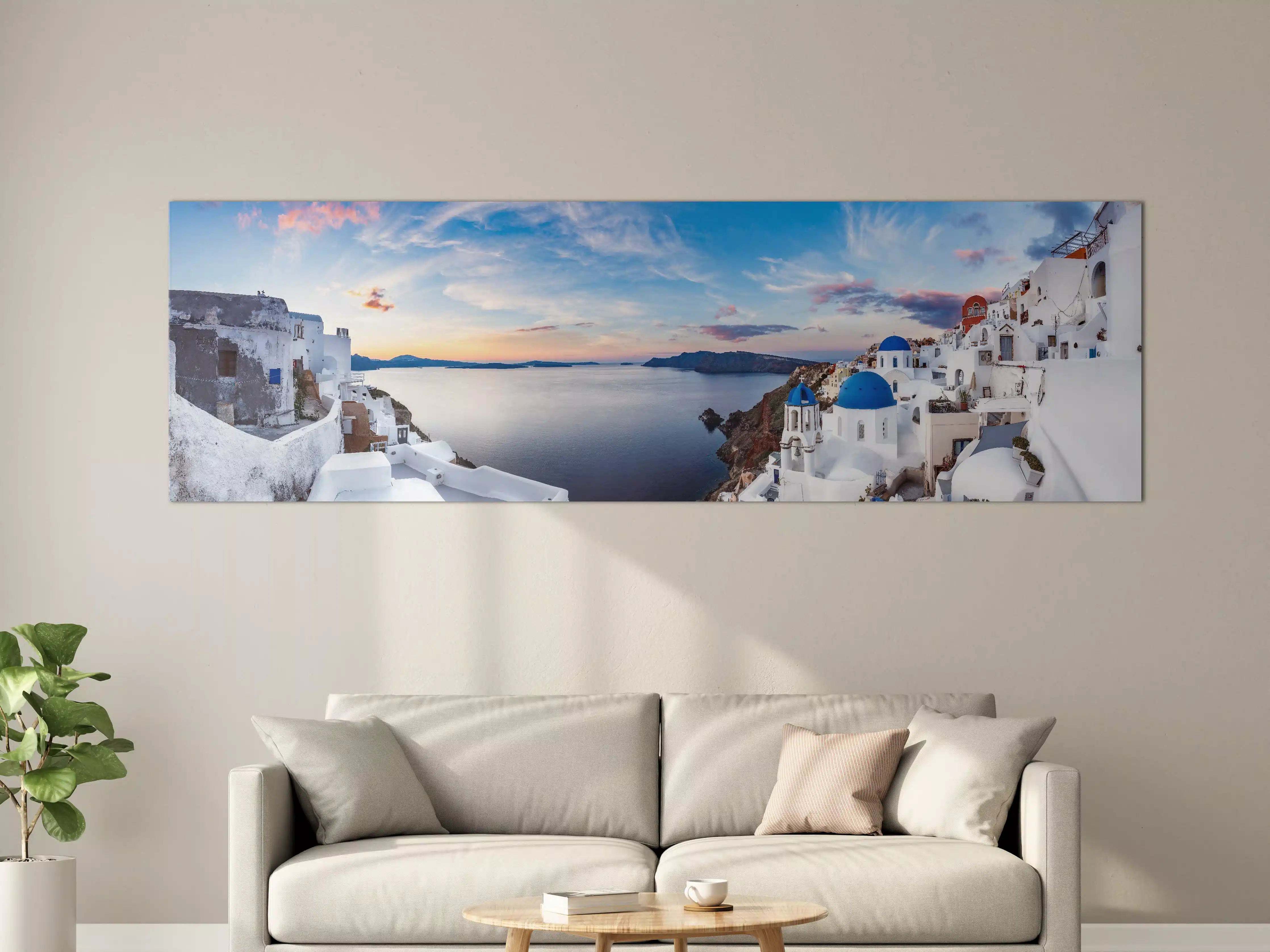 Große Wandbilder - Panoramablick der Insel Santorin - Griechenland