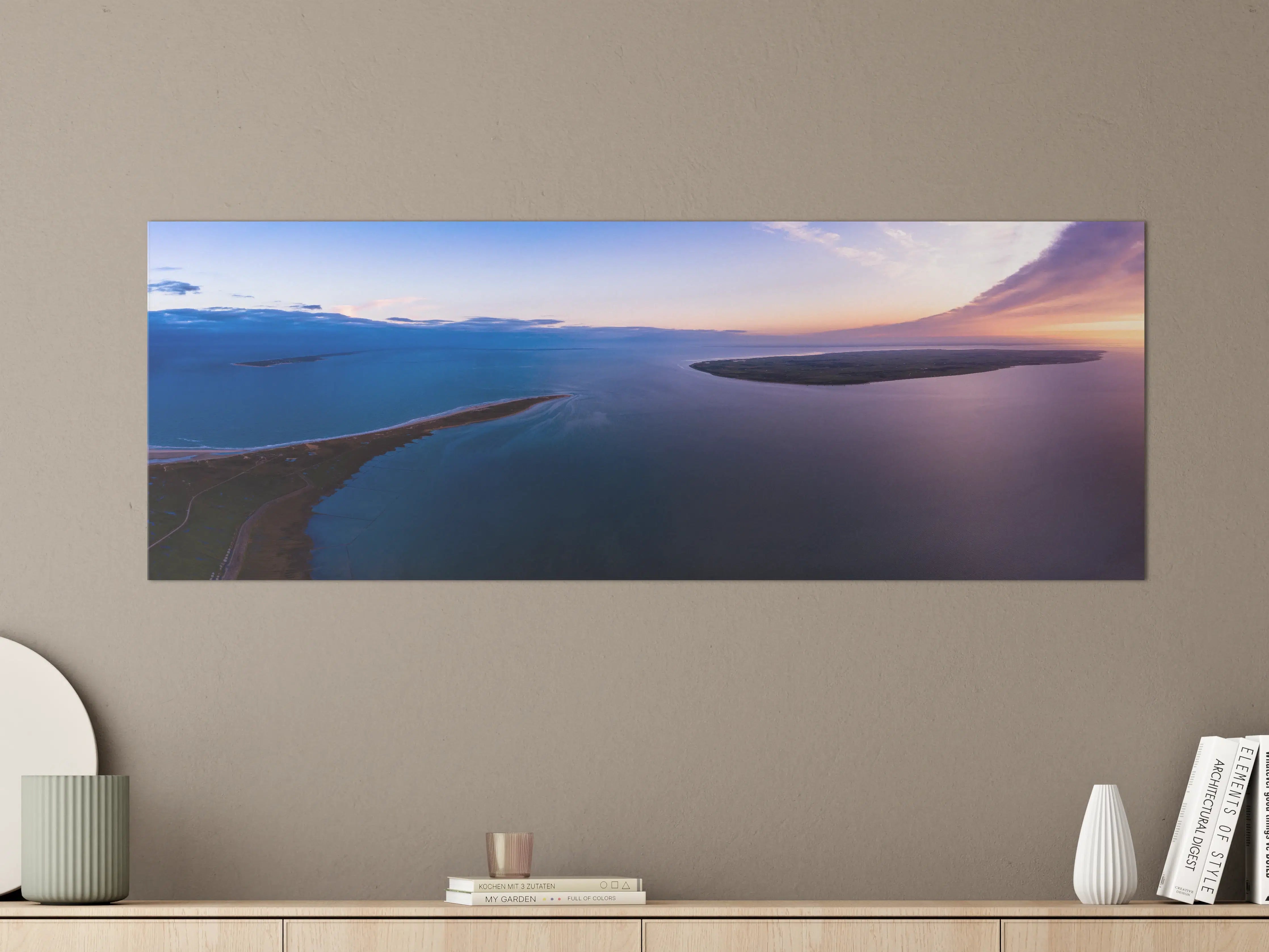 Große Wandbilder - Panoramablick über friedliche Wasserlandschaft