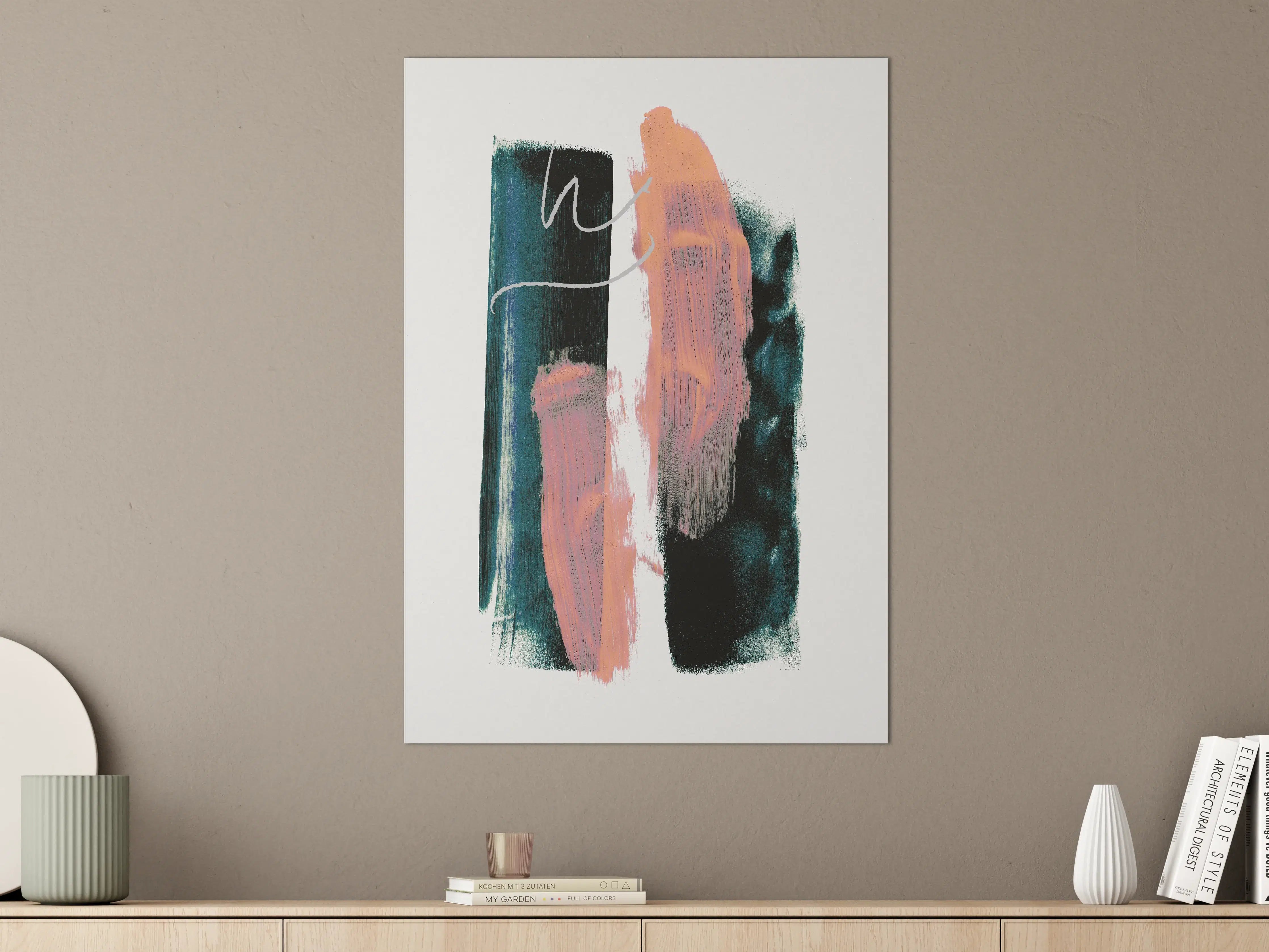Große Wandbilder - Pastell Abstrakte Pinselkunst