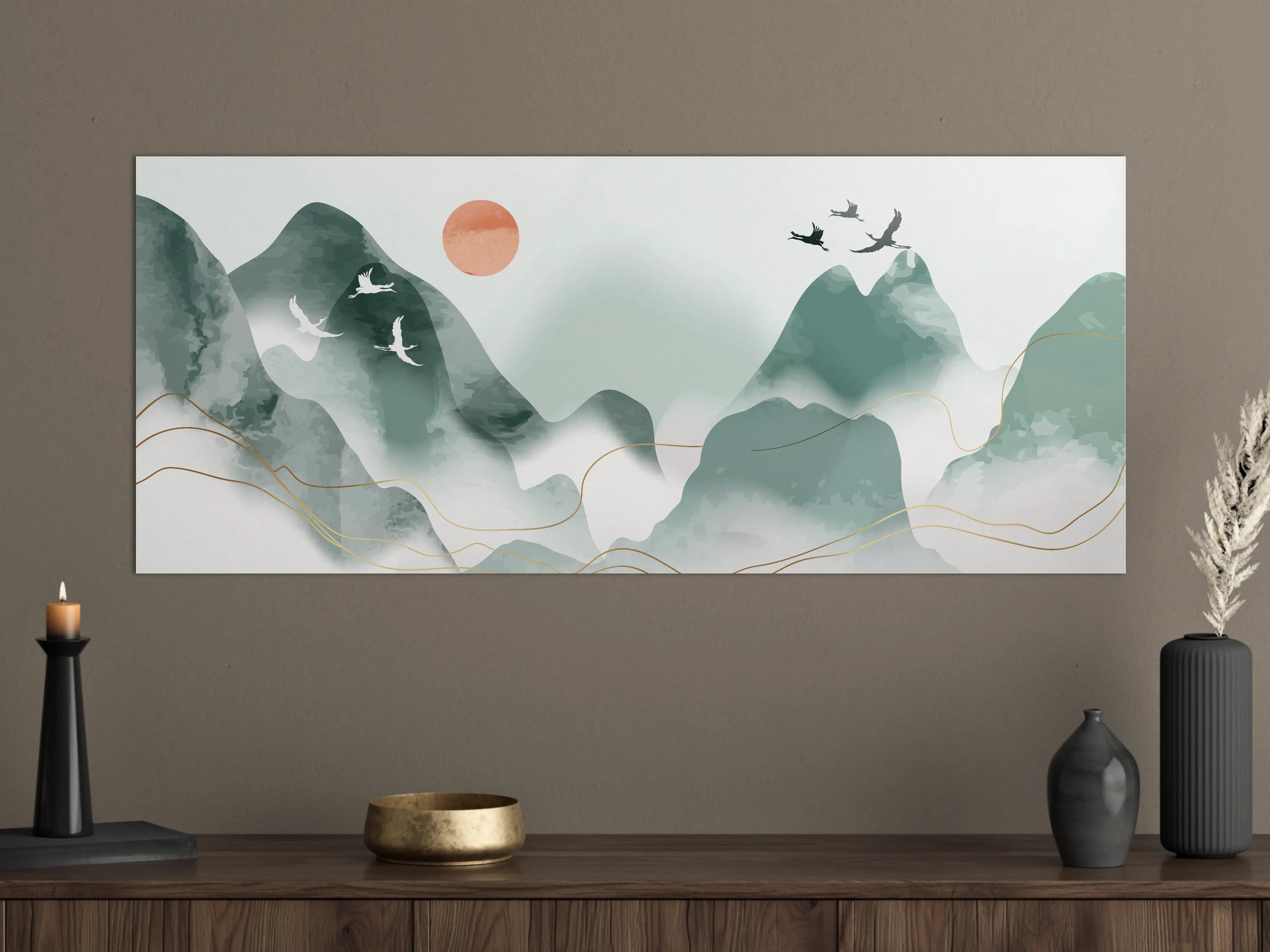 Große Wandbilder - Pastell Berge Kunst Druck