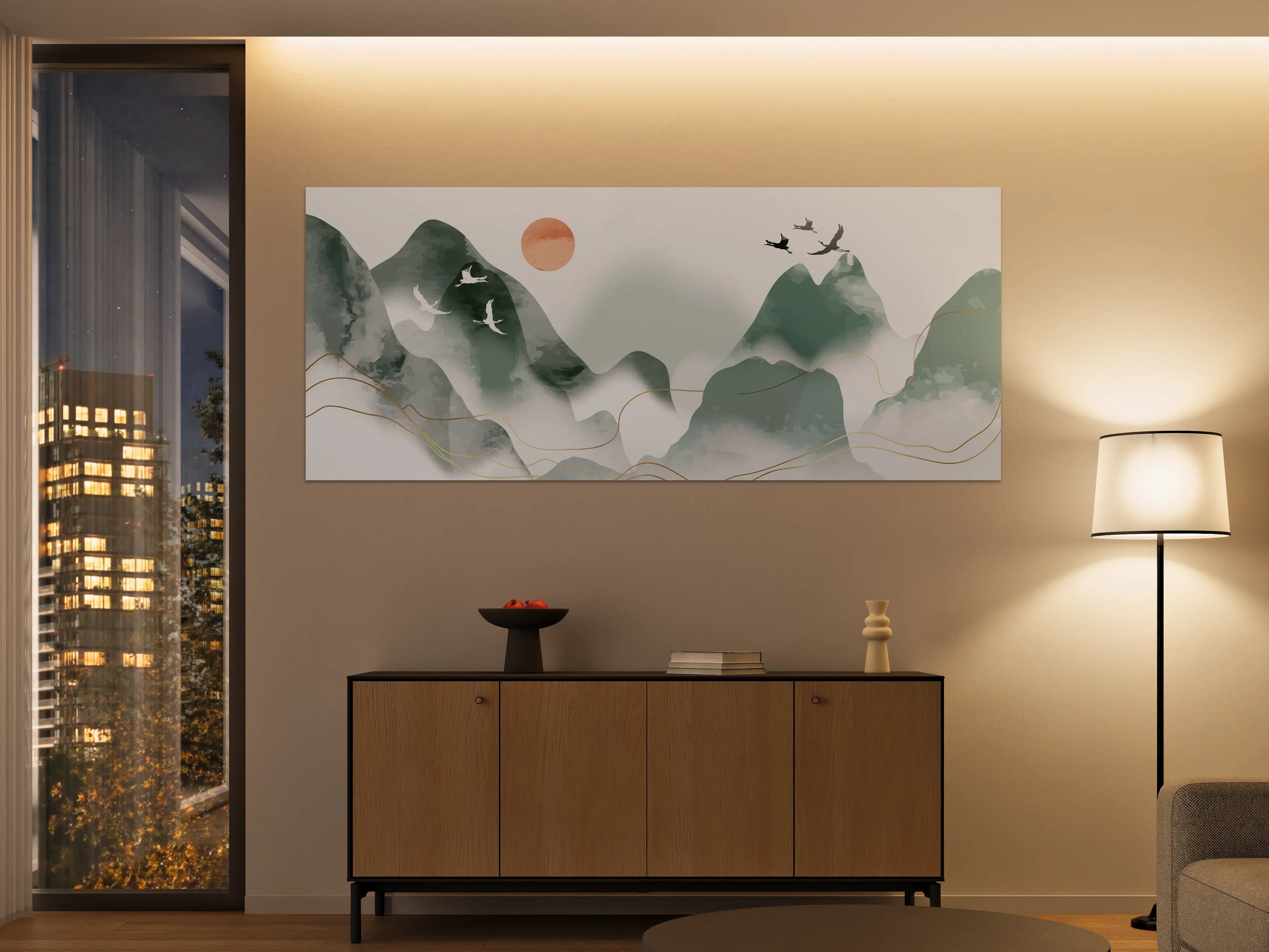 Große Wandbilder - Pastell Berge Kunst Druck