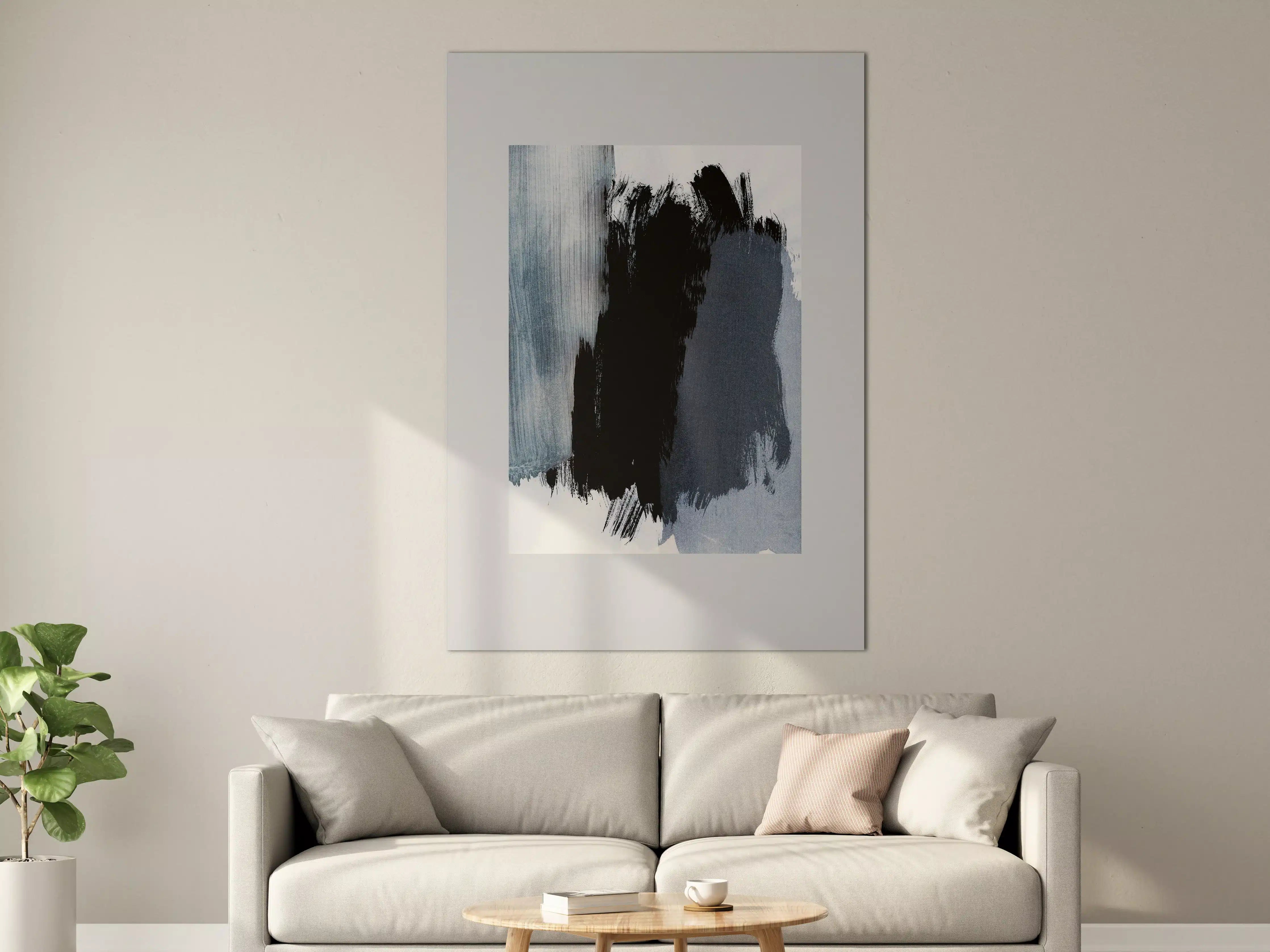 Große Wandbilder - Pastell-Blaugraue Abstraktion