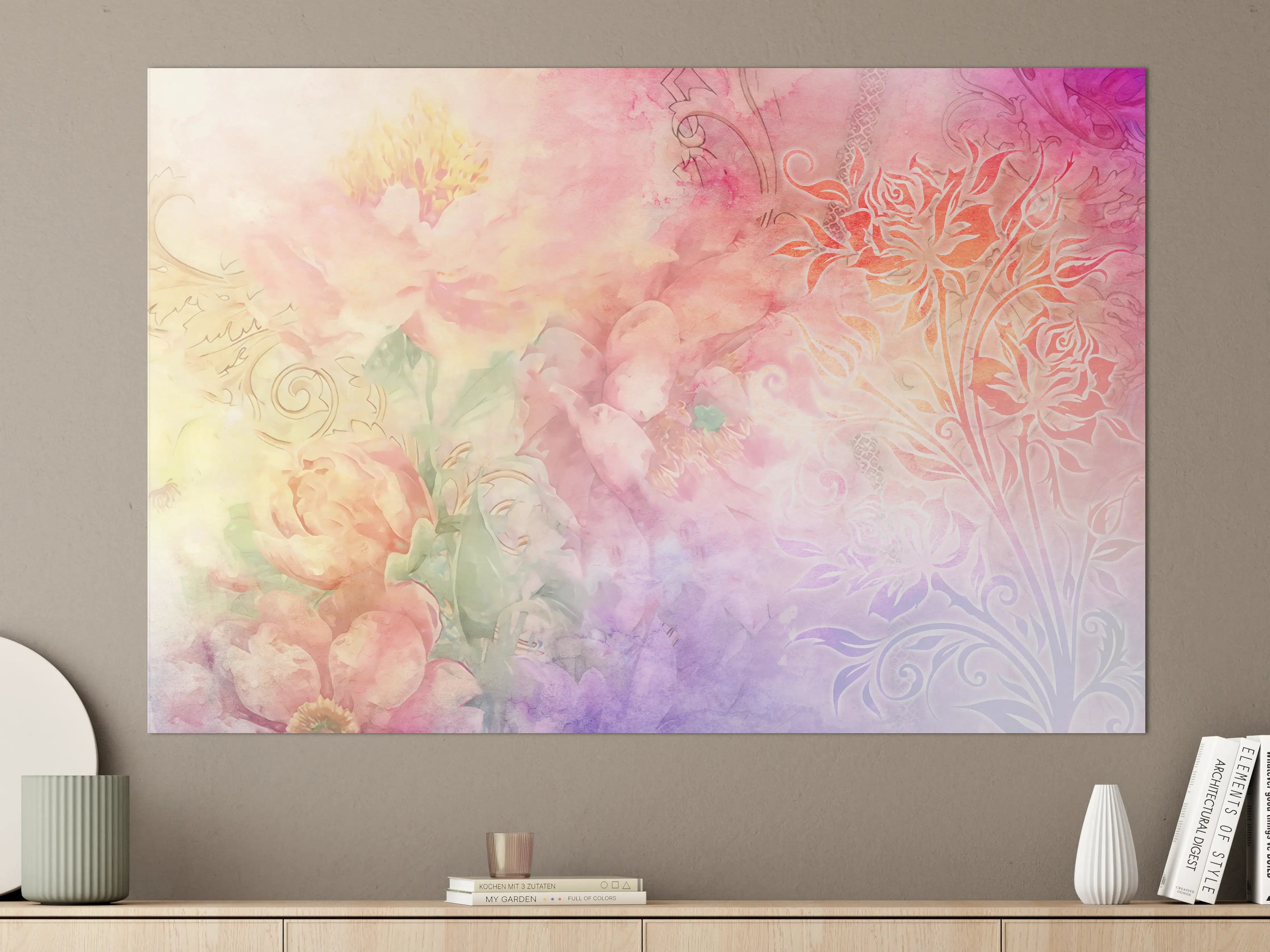 Große Wandbilder - Pastell-Blüten-Zauber Illustration