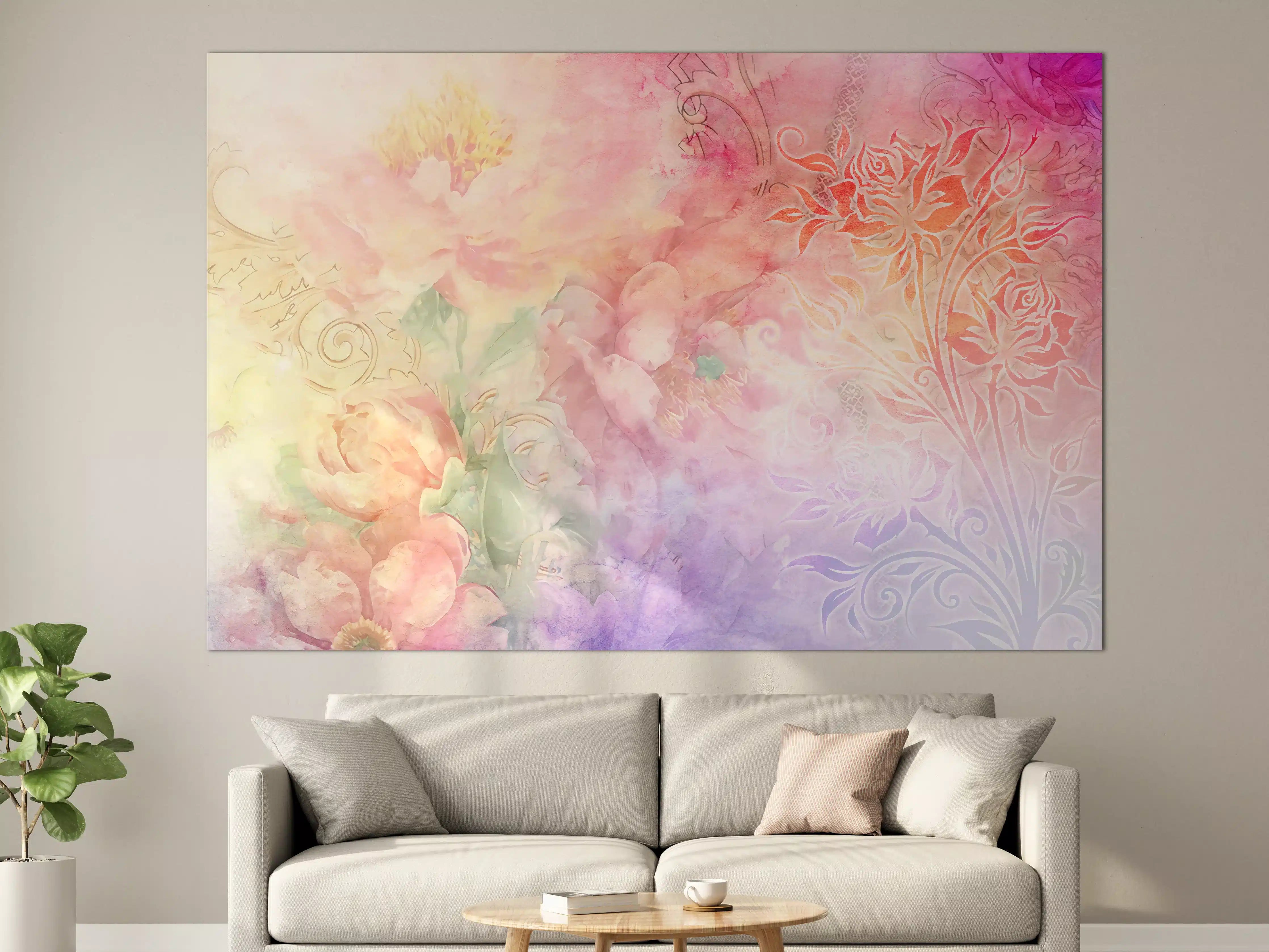 Große Wandbilder - Pastell-Blüten-Zauber Illustration