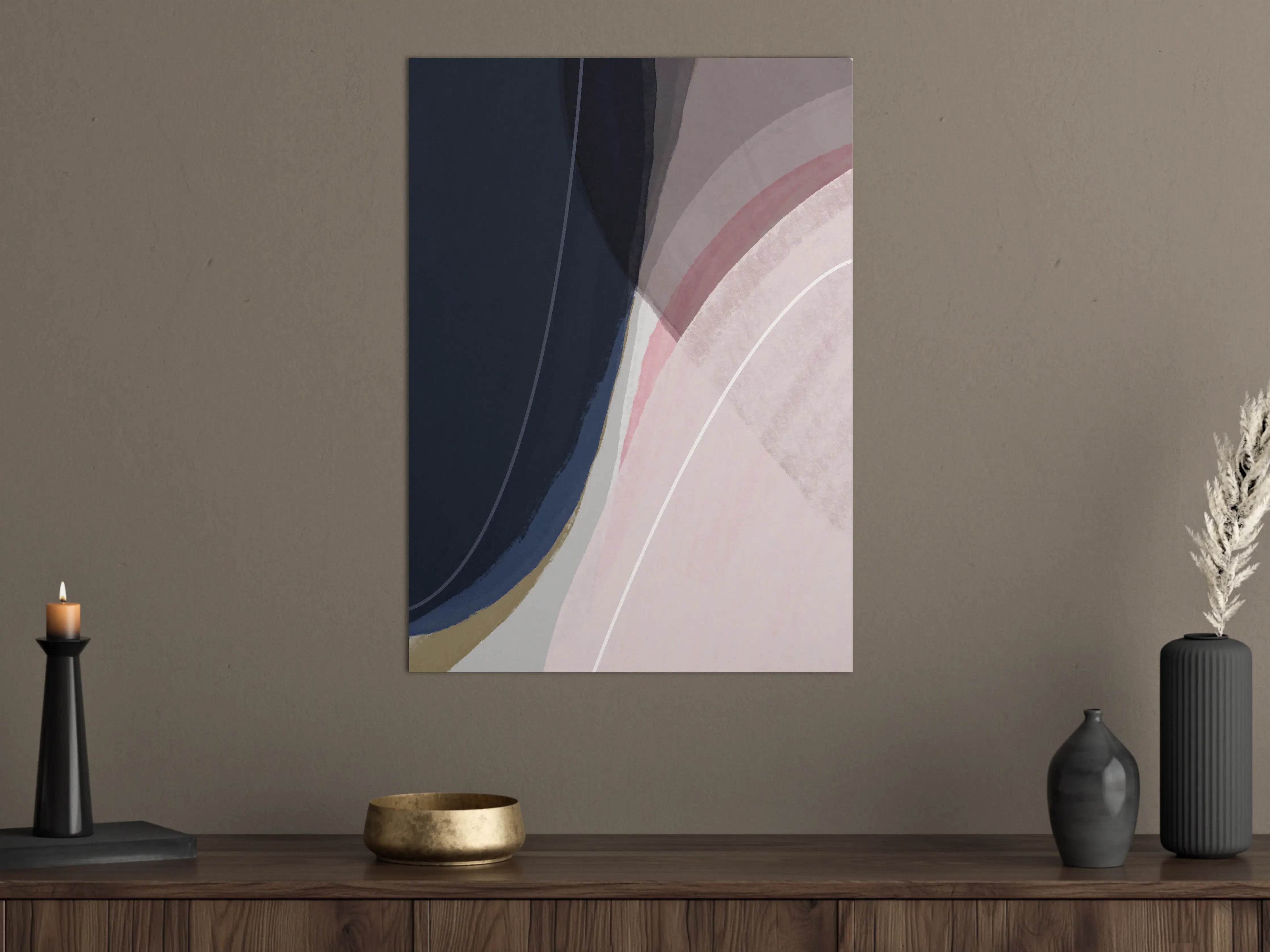Große Wandbilder - Pastell Grau Blau Abstraktion