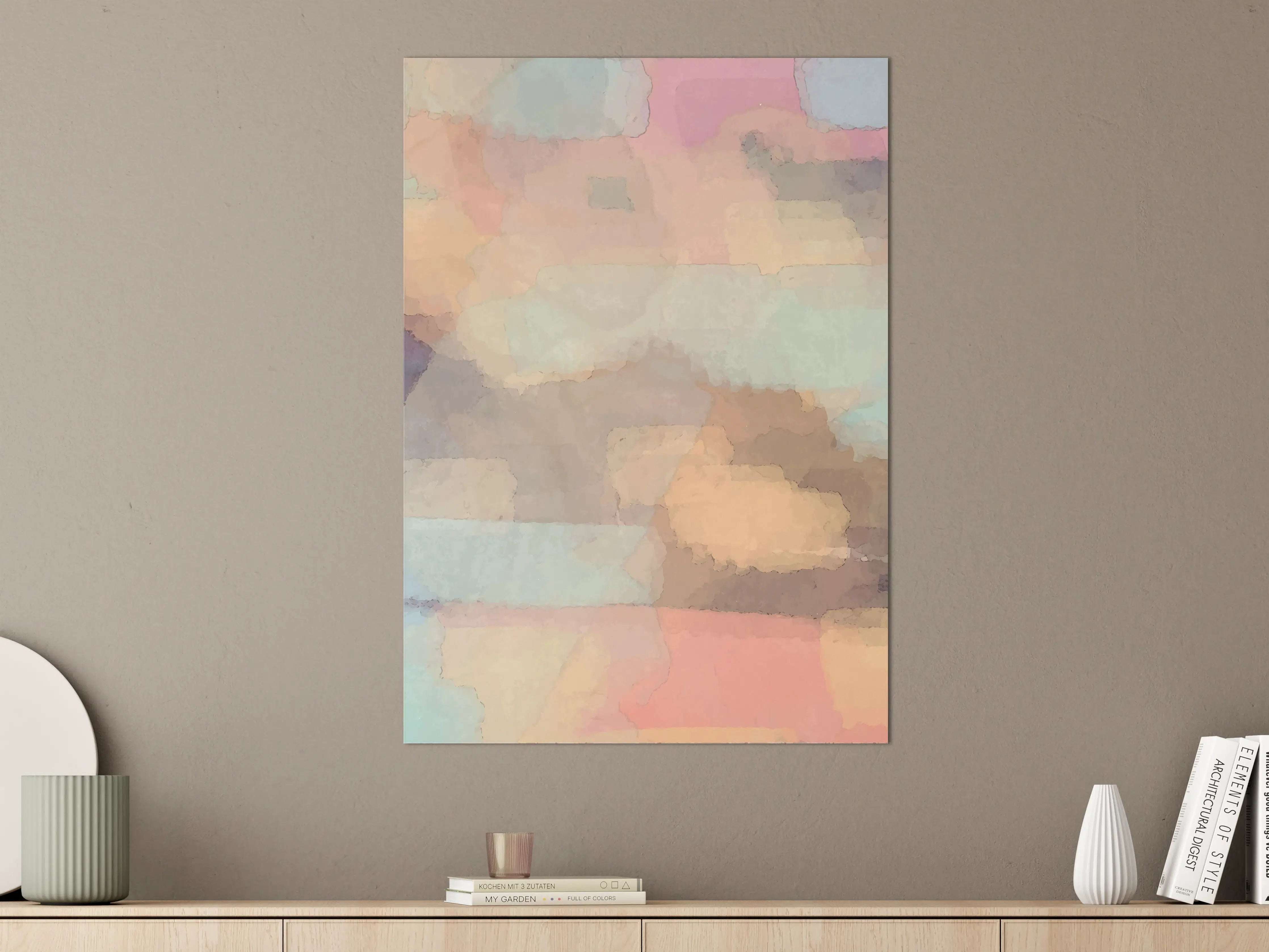 Große Wandbilder - Pastellfarbene Aquarell-Wolkenlandschaft