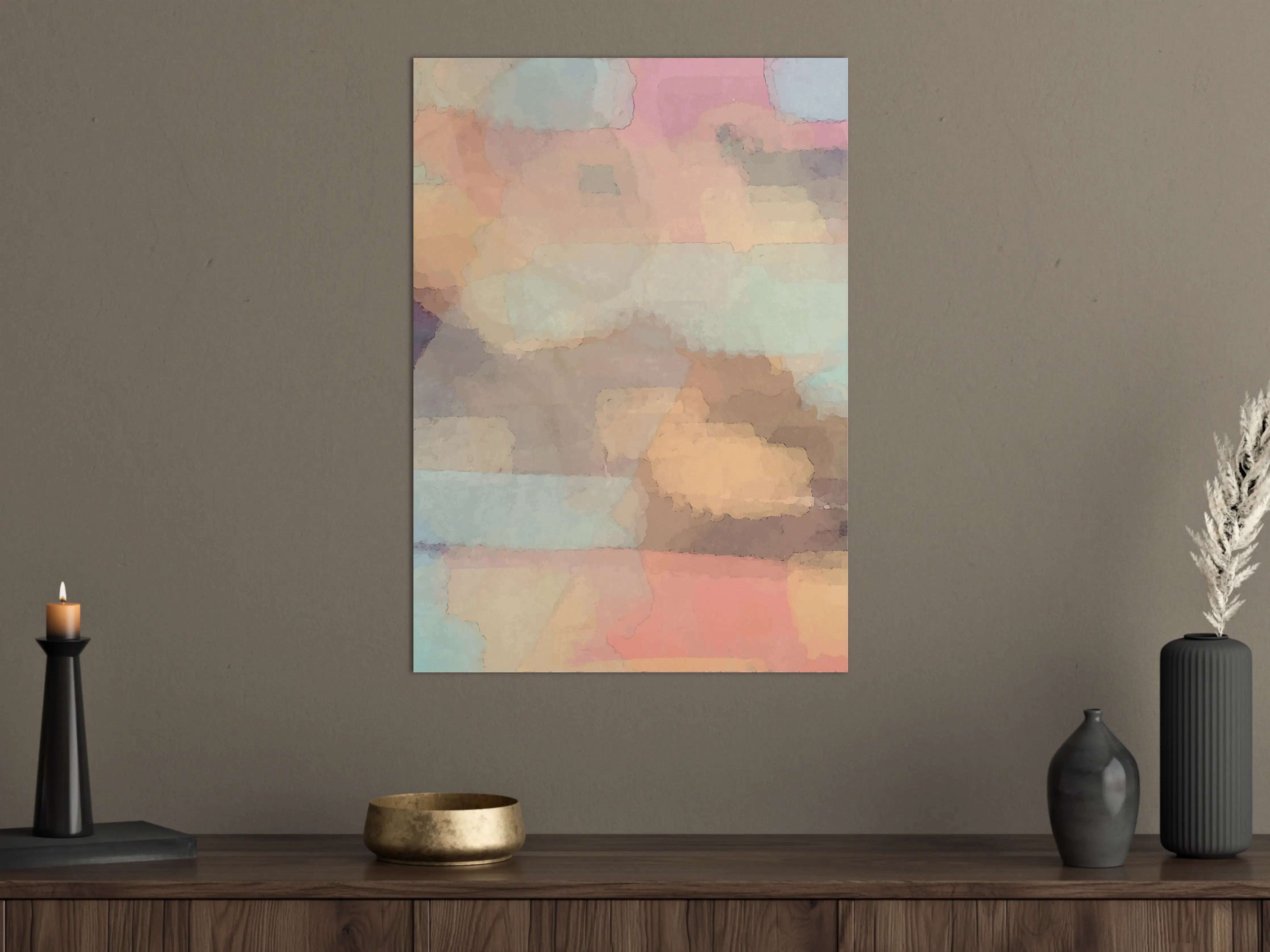 Große Wandbilder - Pastellfarbene Aquarell-Wolkenlandschaft
