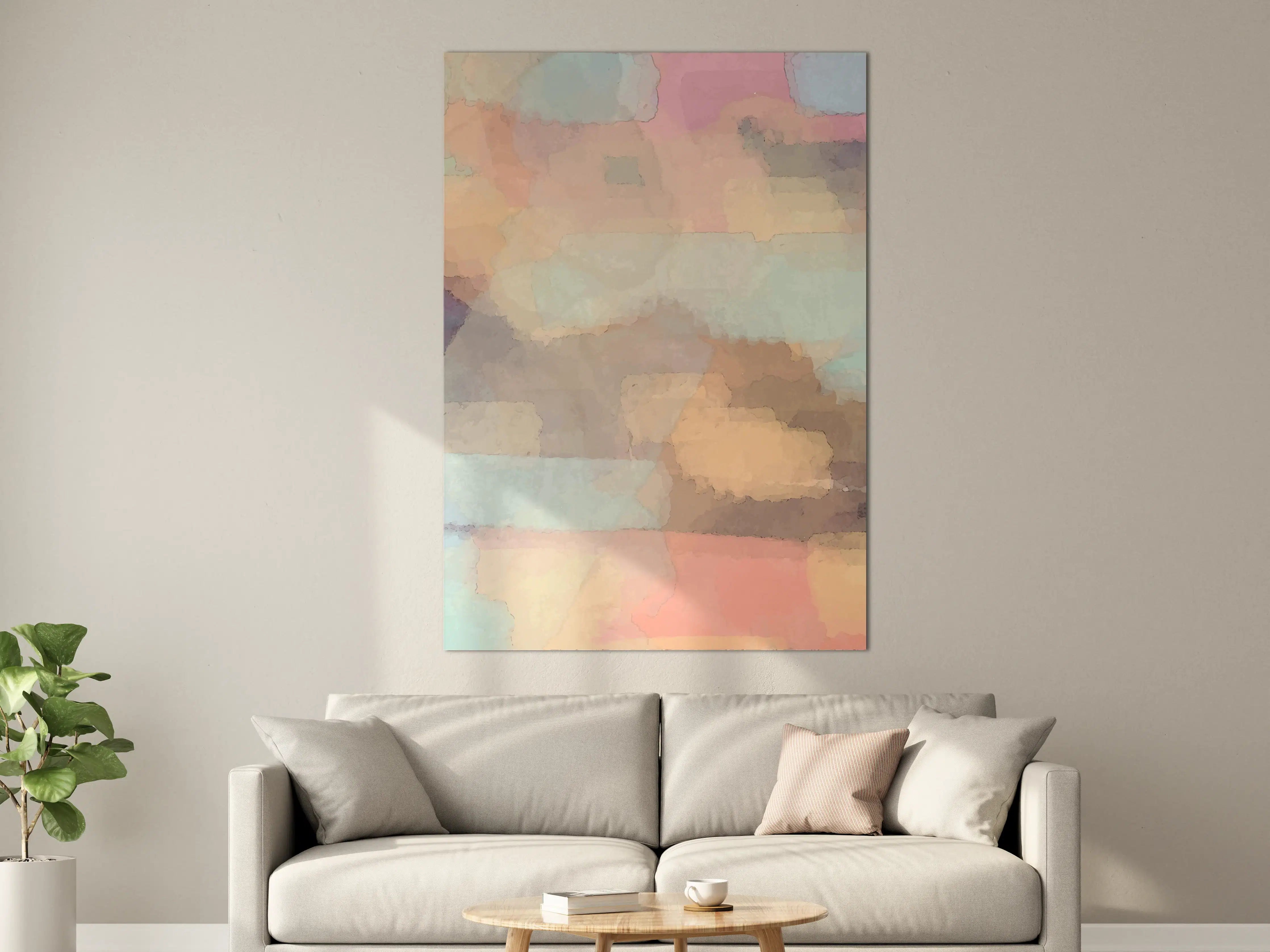 Große Wandbilder - Pastellfarbene Aquarell-Wolkenlandschaft