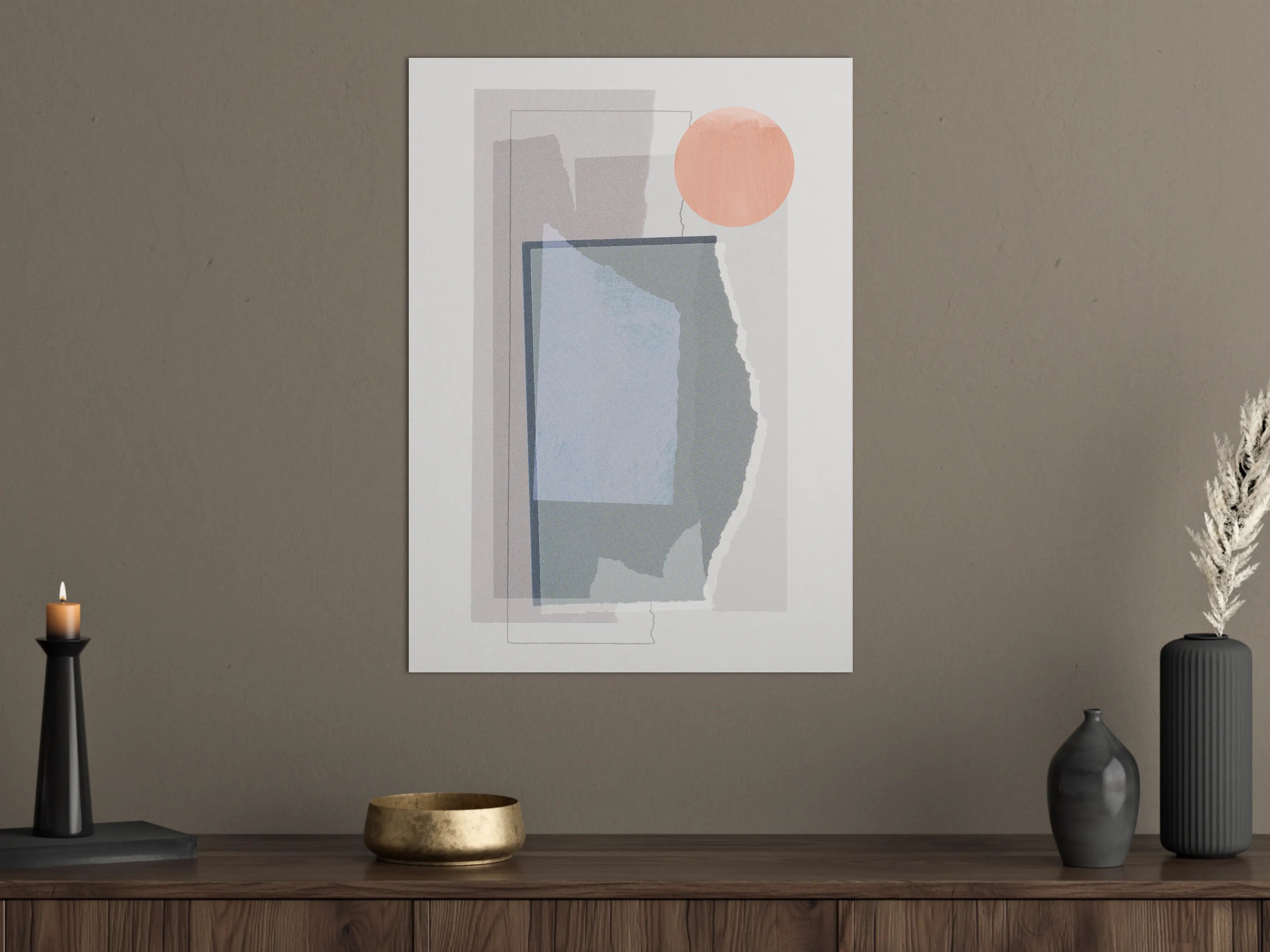 Große Wandbilder - Pastellfarbene Collage mit geometrischen Formen