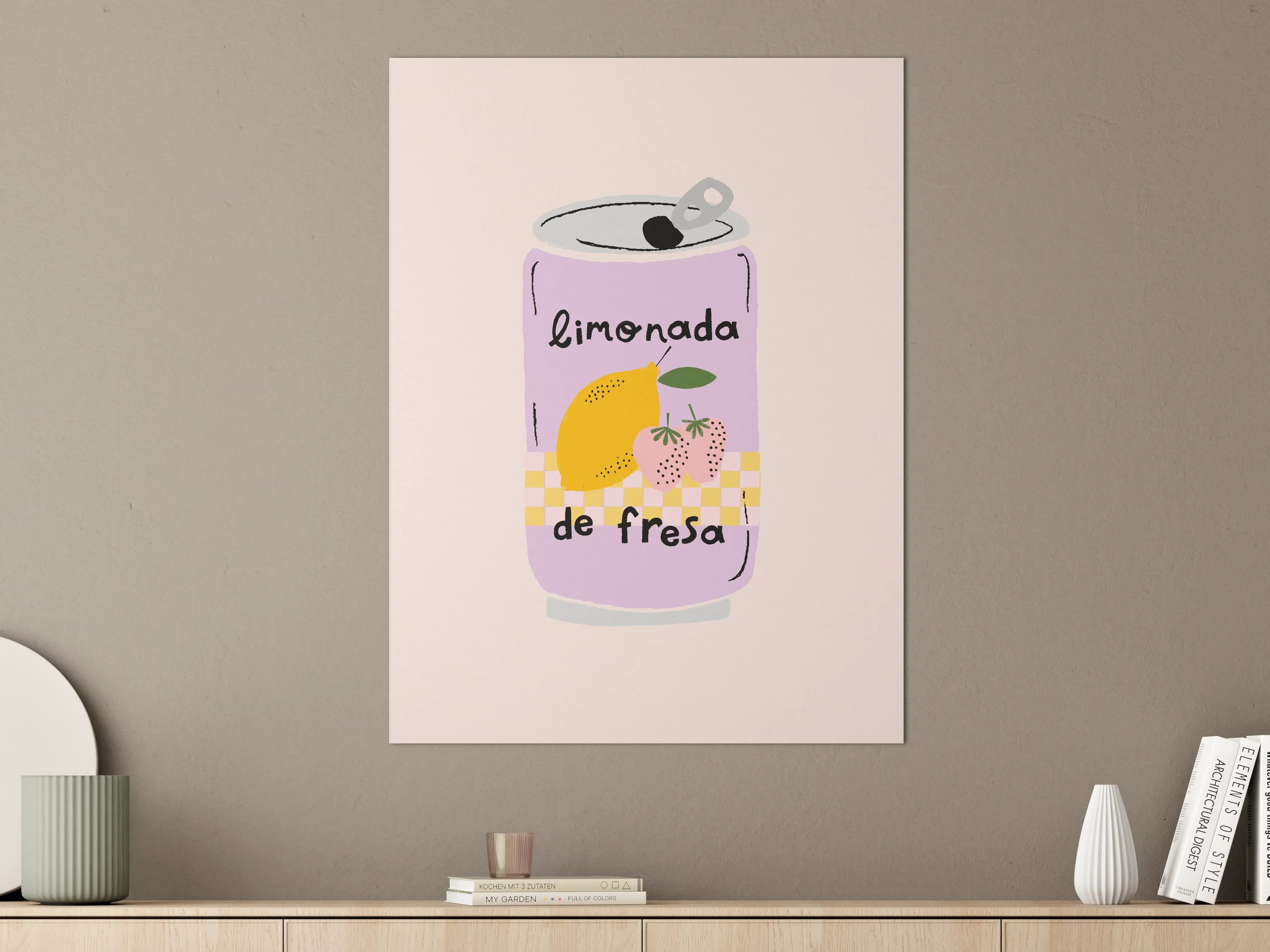 Große Wandbilder - Pastellfarbene Limonaden-Dose