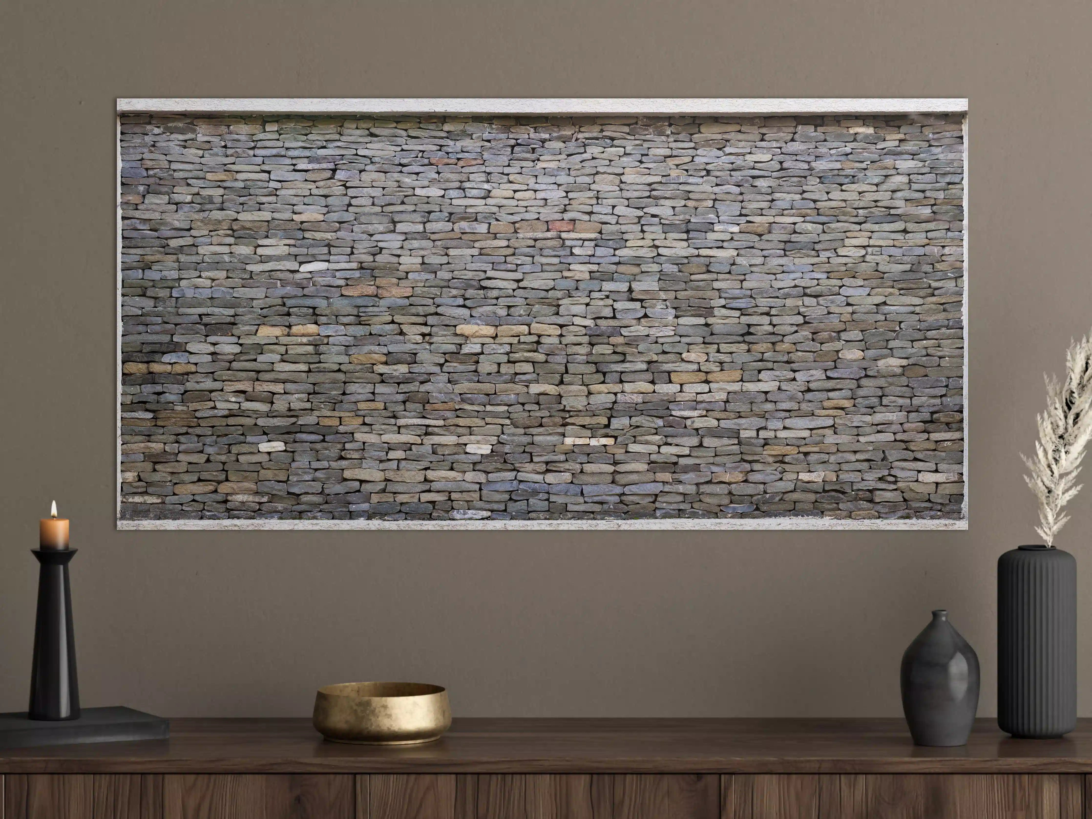 Große Wandbilder - Pastellfarbene Steinmauer