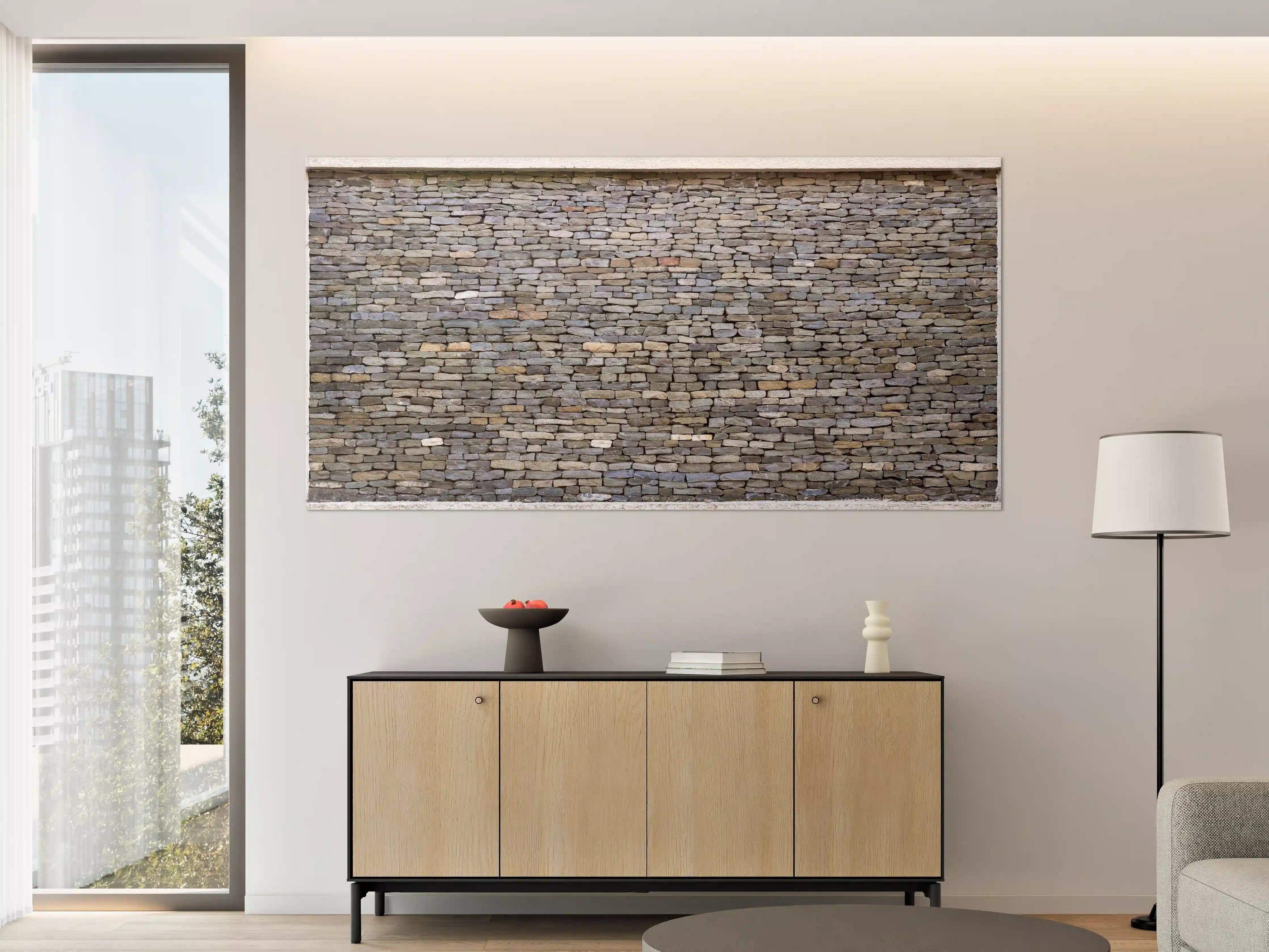 Große Wandbilder - Pastellfarbene Steinmauer