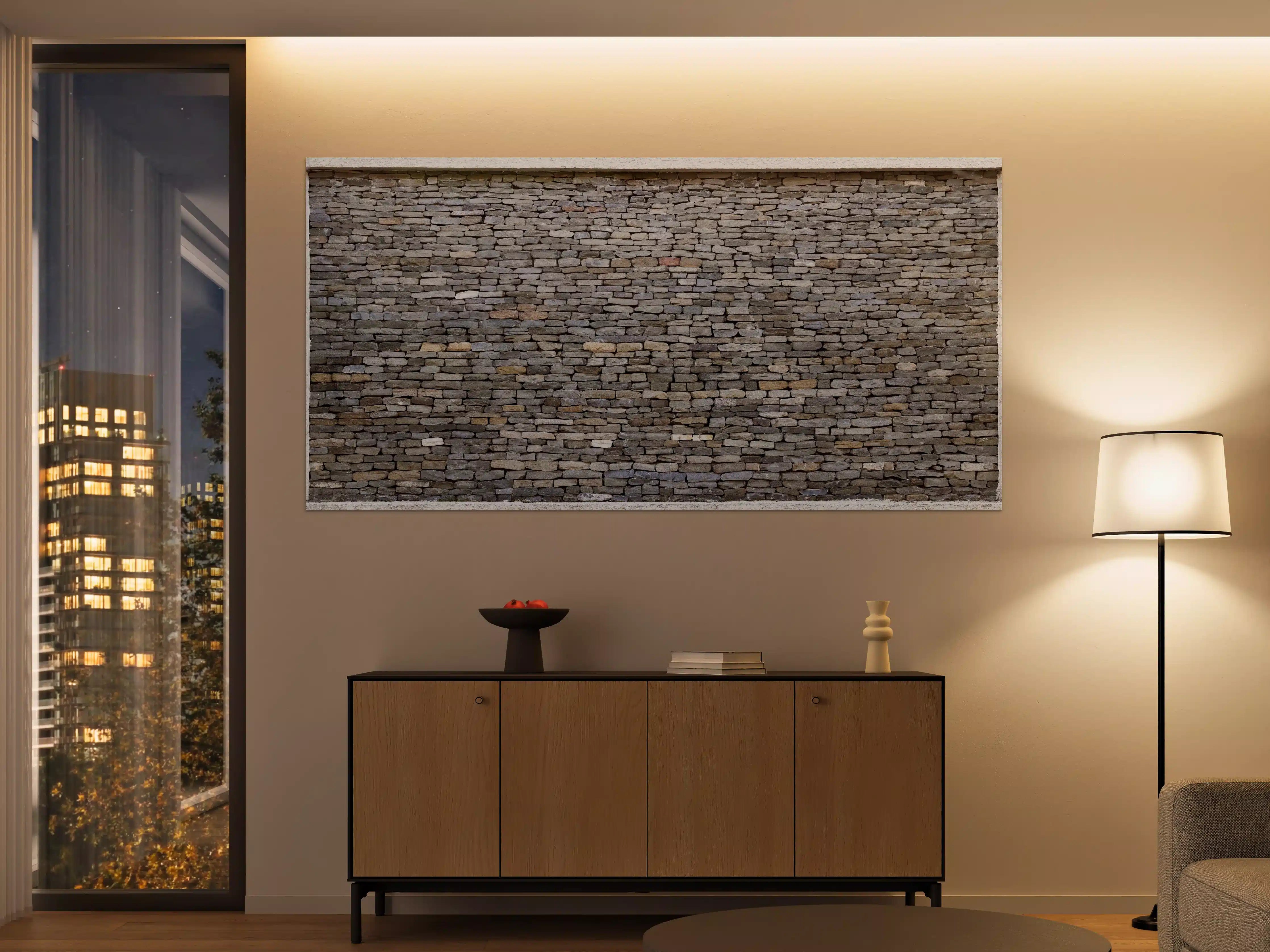 Große Wandbilder - Pastellfarbene Steinmauer