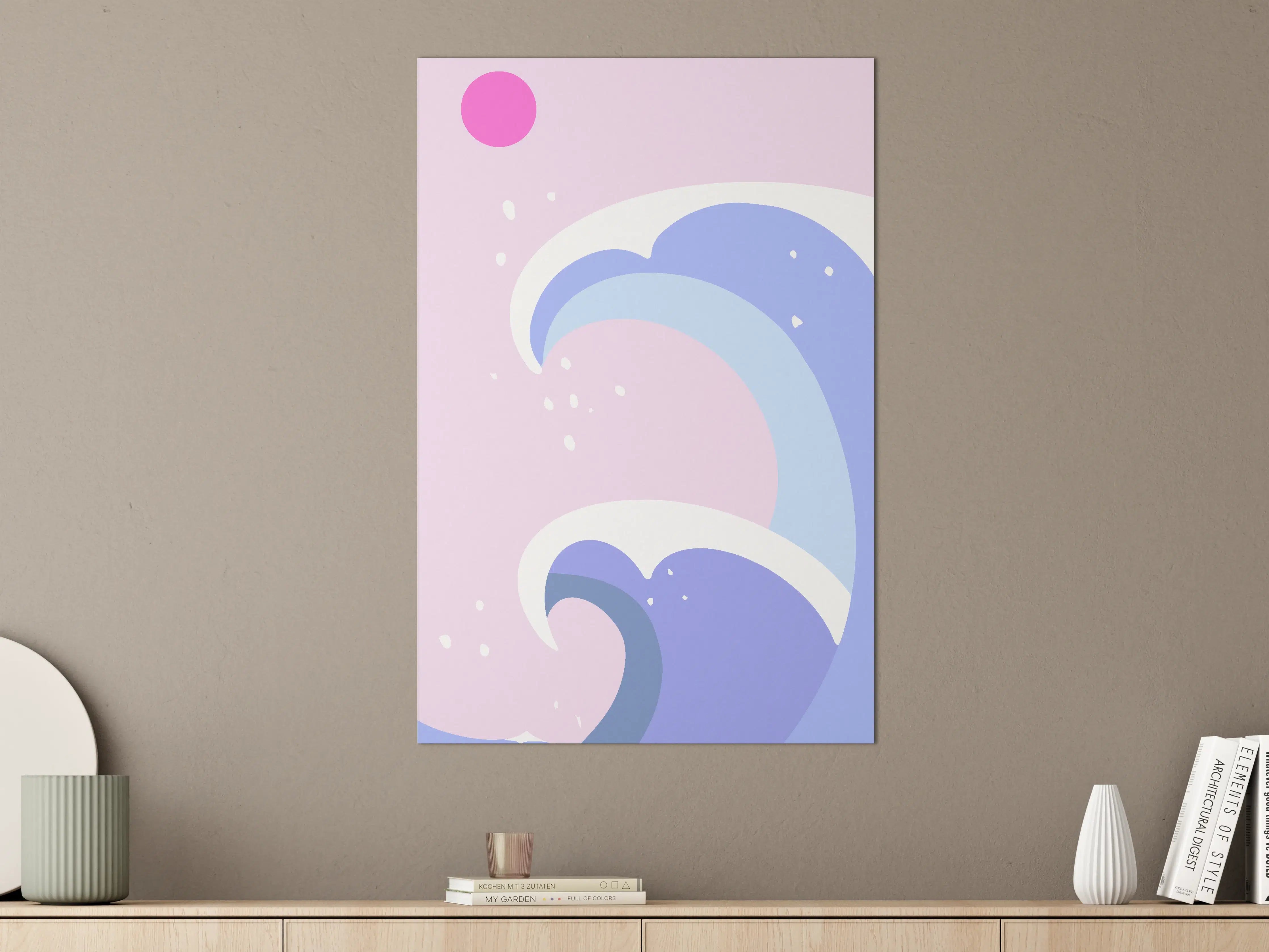 Große Wandbilder - Pastellfarbenes Wellenmuster