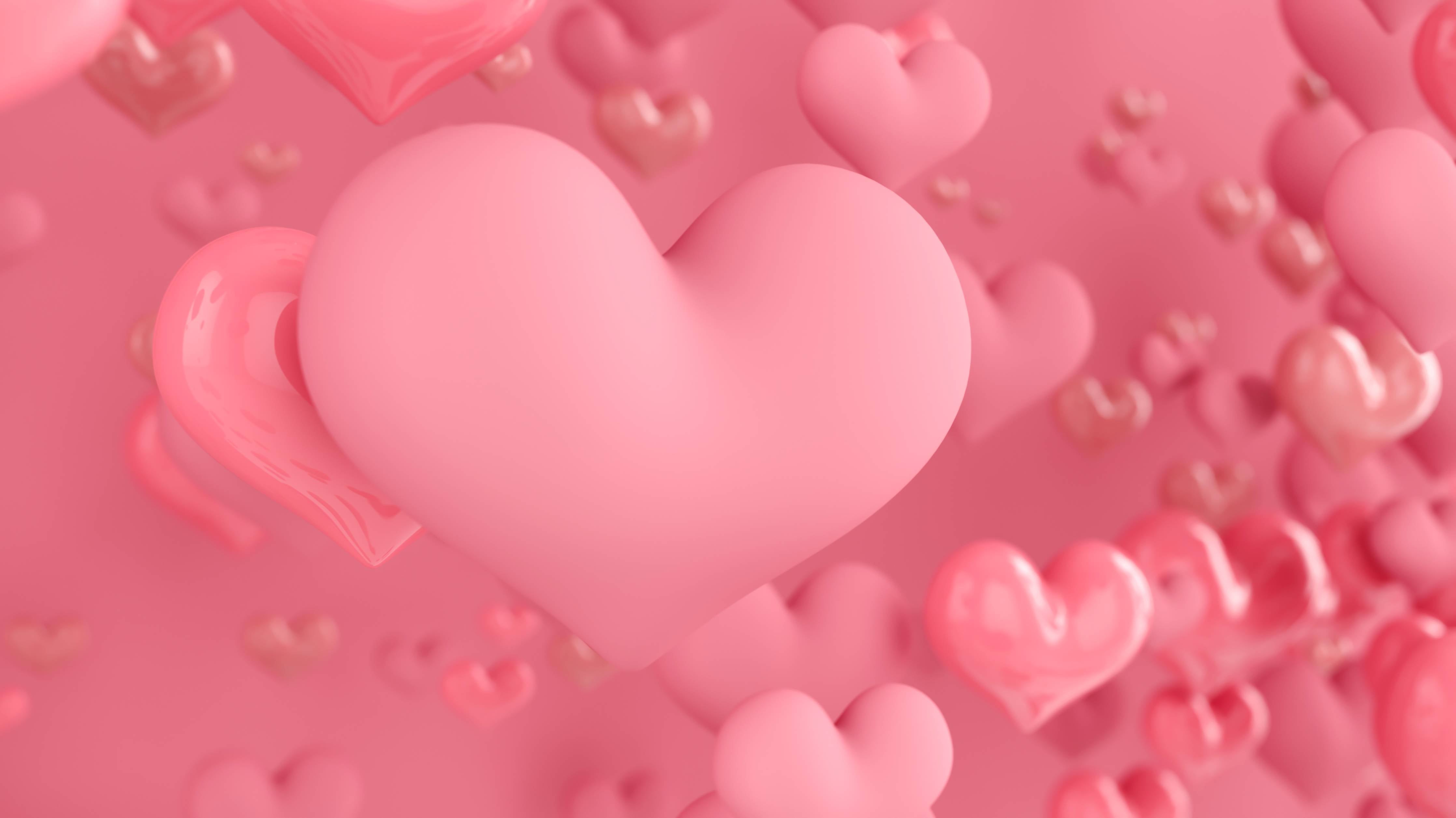 Große Wandbilder-Pastellrosa Herzen - Valentinstag