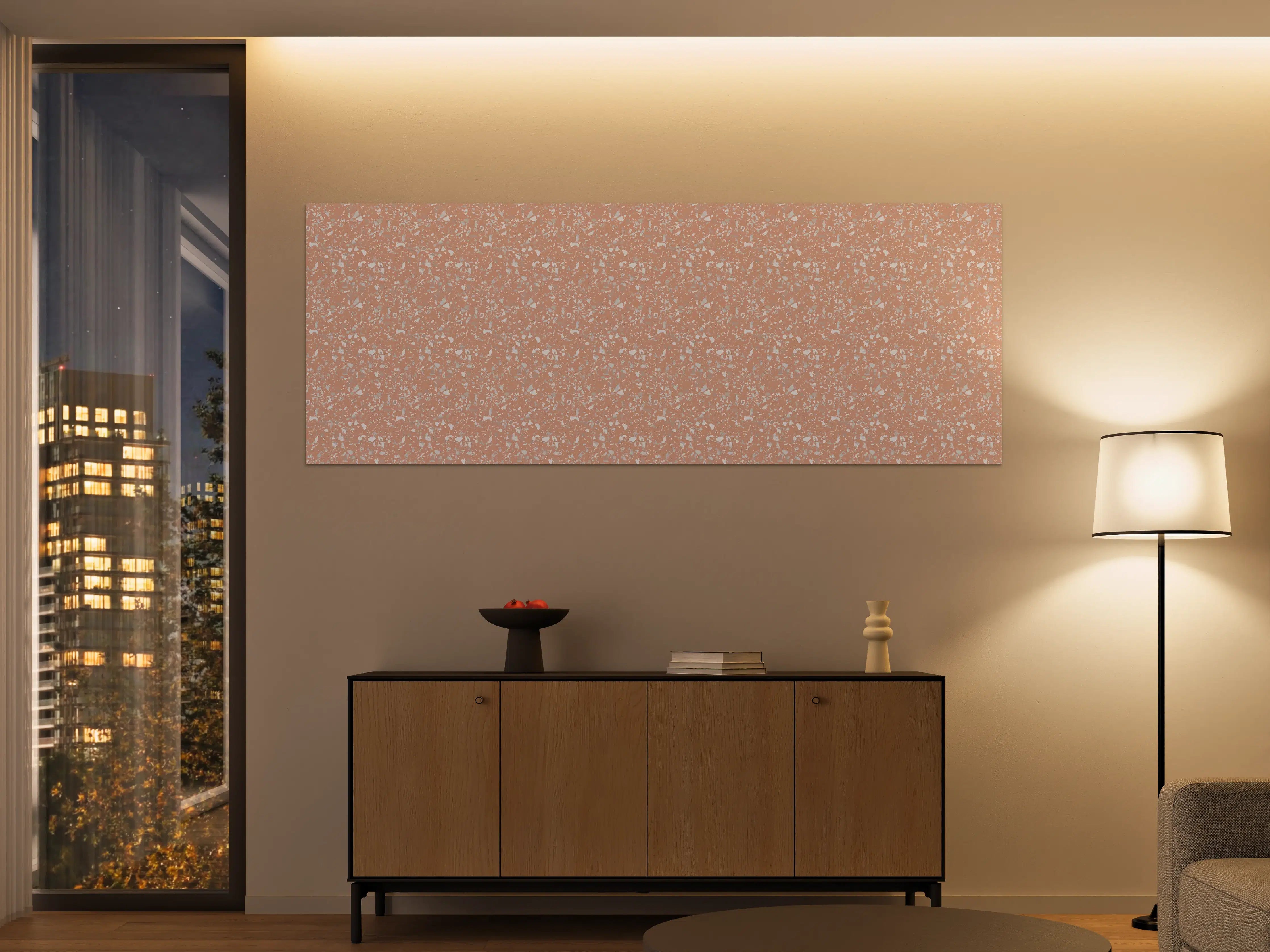 Große Wandbilder - Peach-colored textured surface
