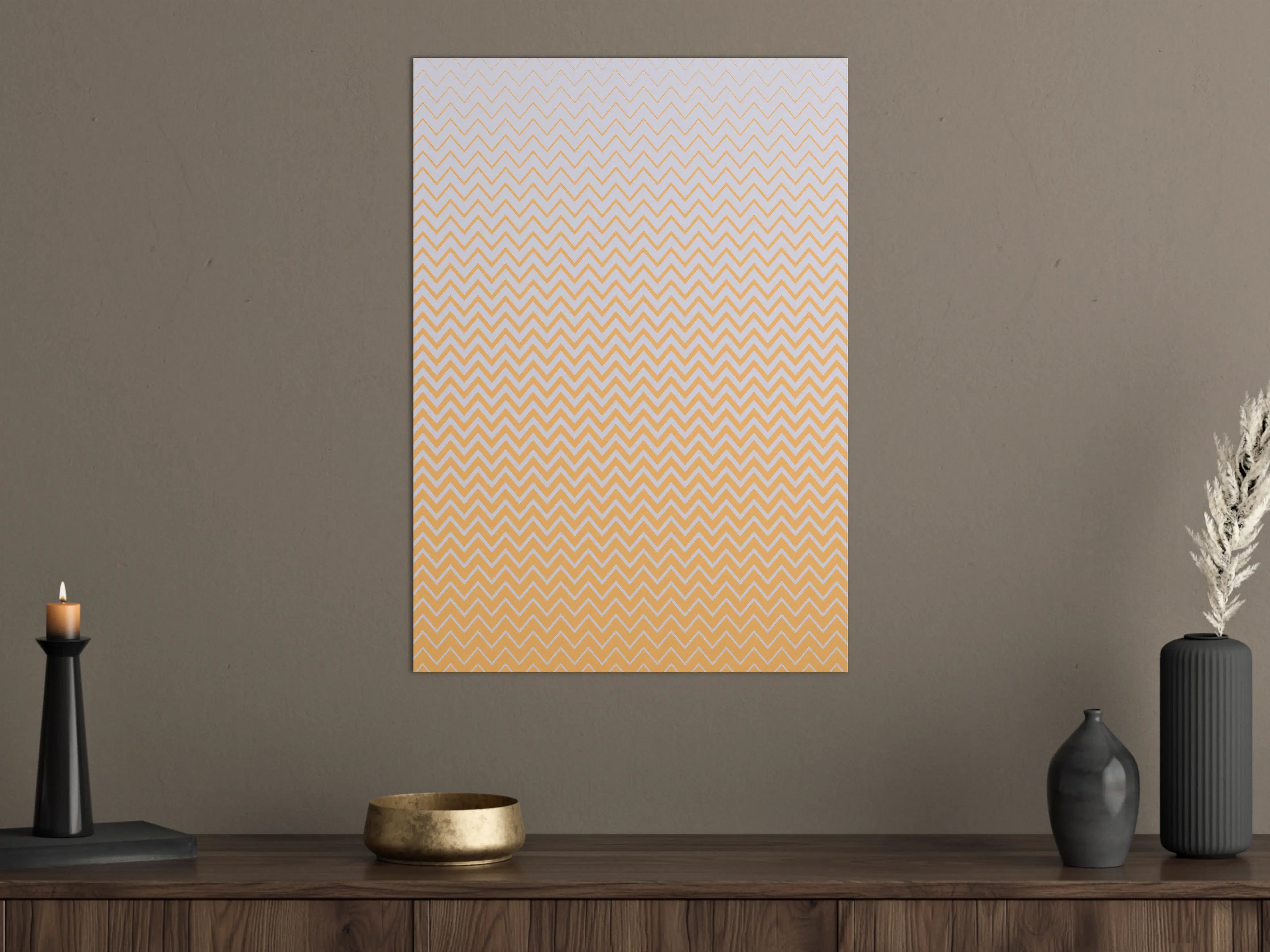 Große Wandbilder - Peach und Hellblau Zickzack-Muster