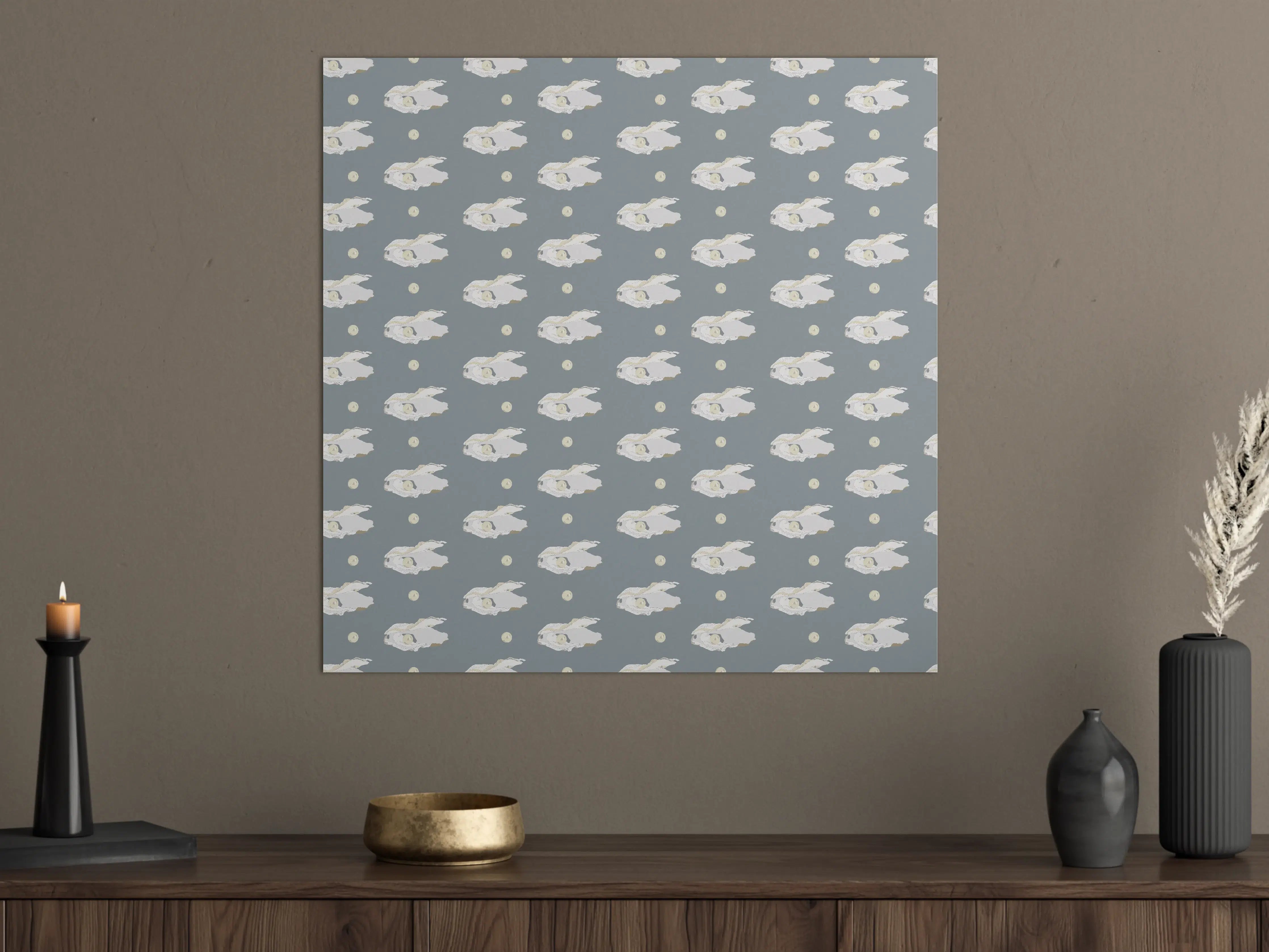 Große Wandbilder - Perlen-Muschelmuster Grau