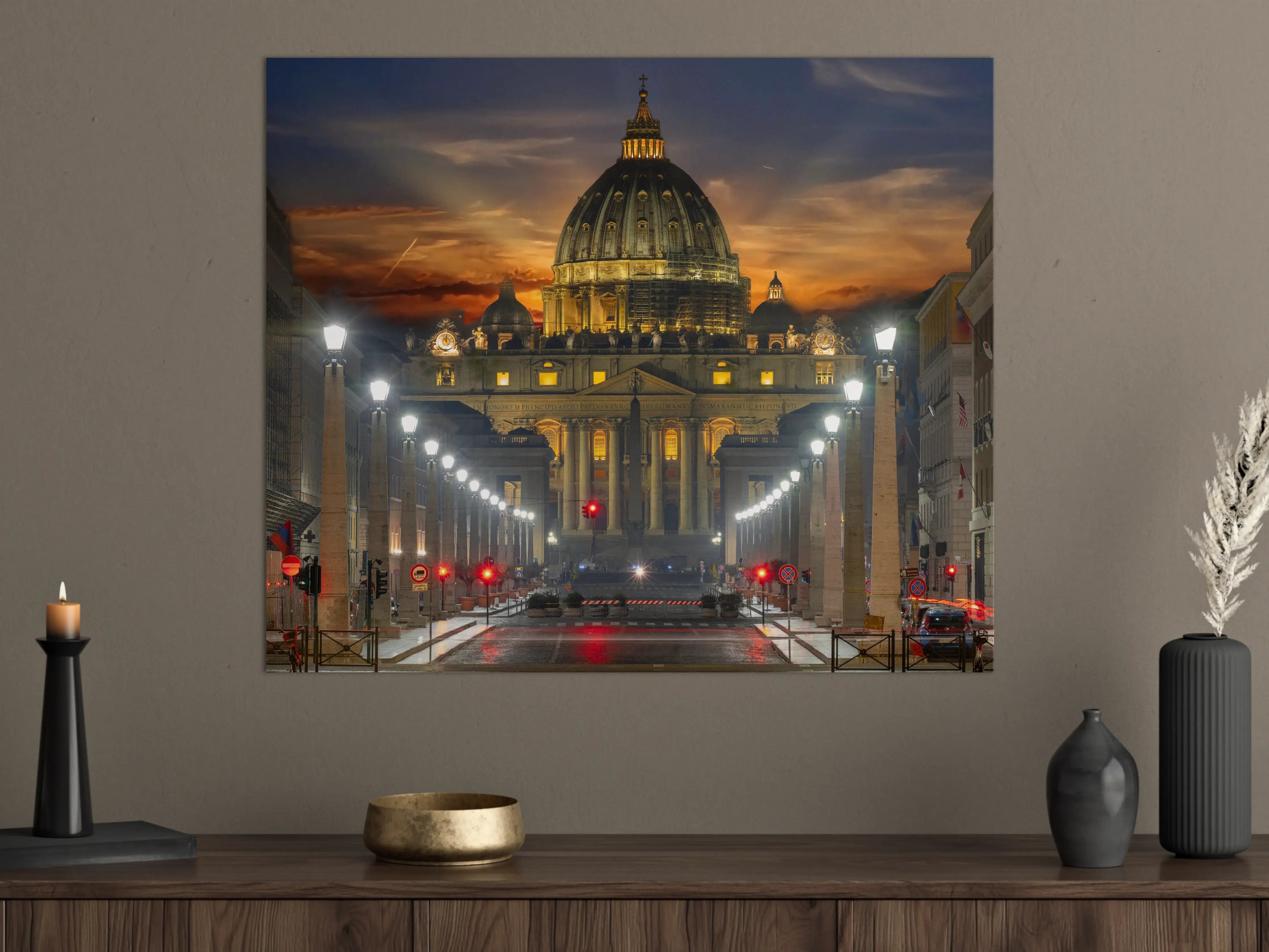 Große Wandbilder - Petersdom Rom Abendstimmung