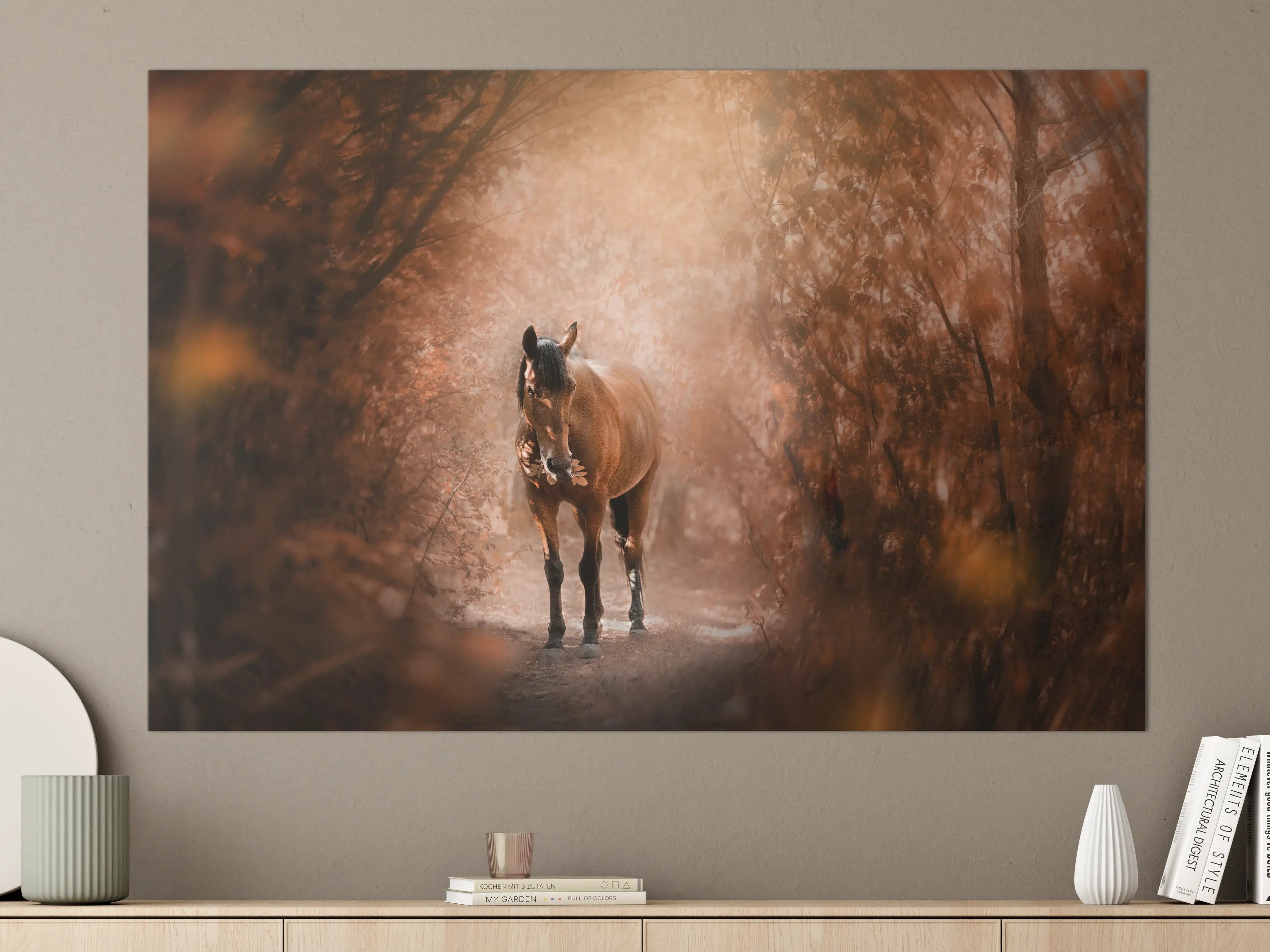 Große Wandbilder - Pferd stehend im Wald