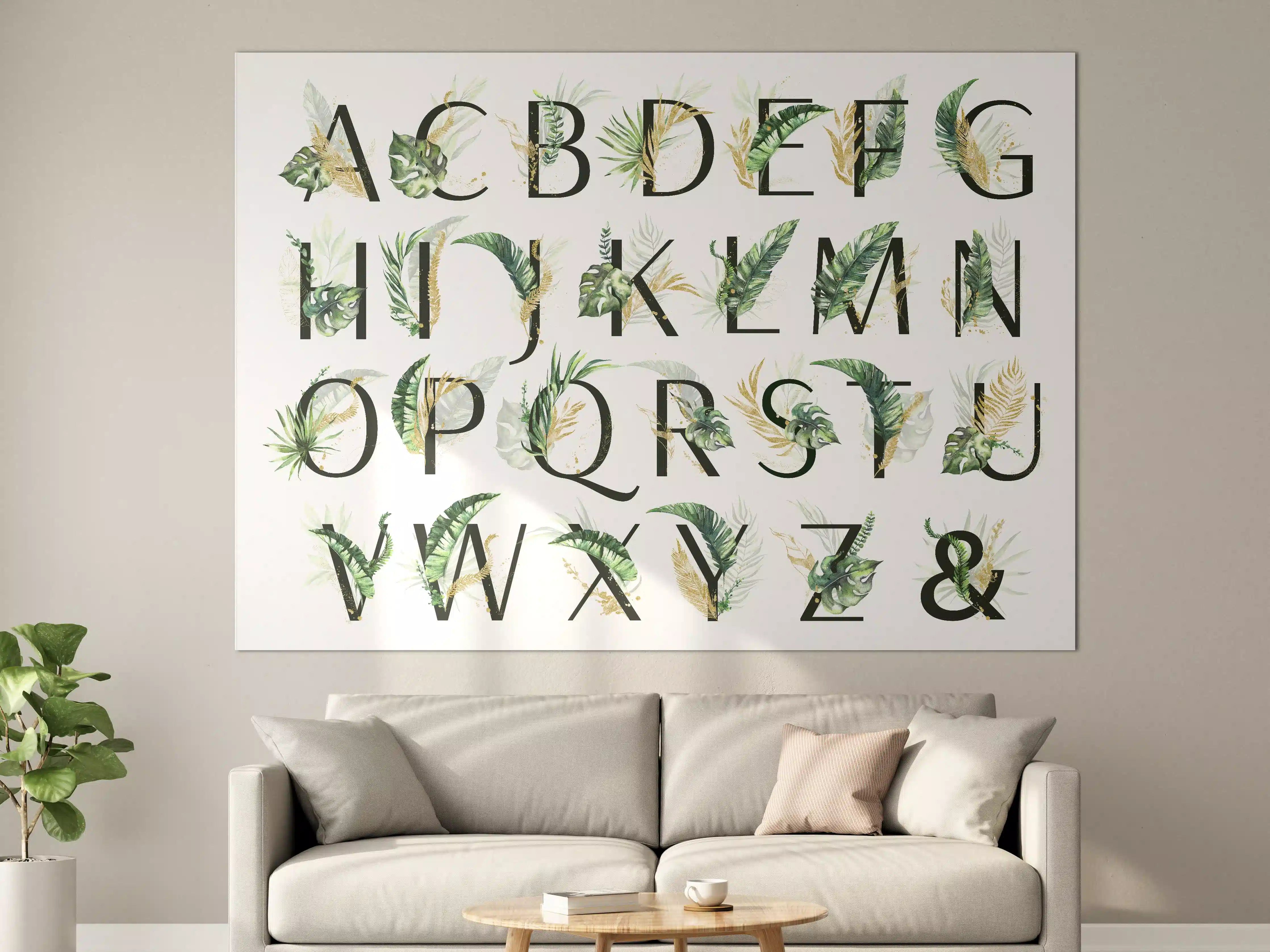 Große Wandbilder - Pflanzliche Alphabet Sammlung