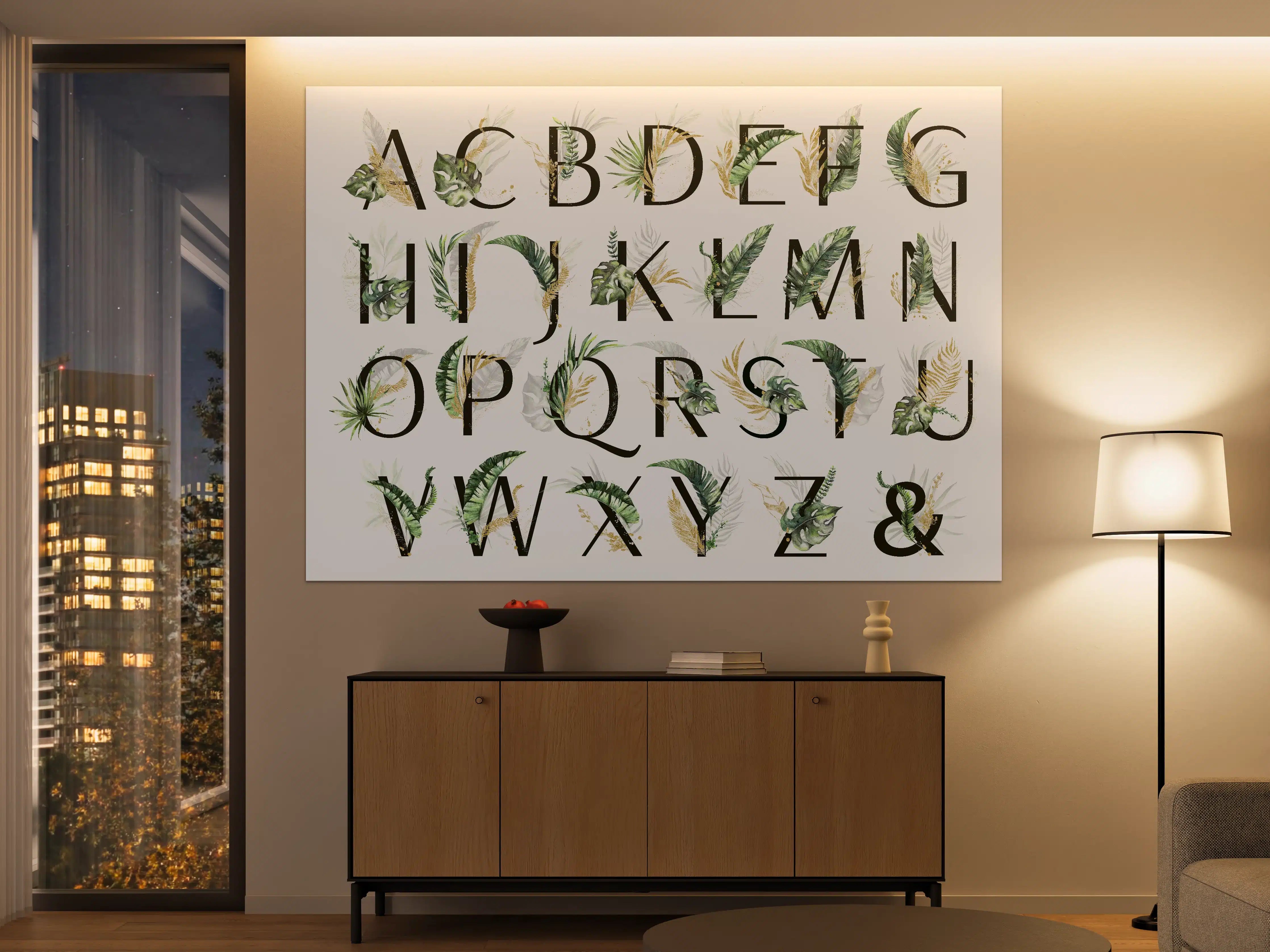 Große Wandbilder - Pflanzliche Alphabet Sammlung