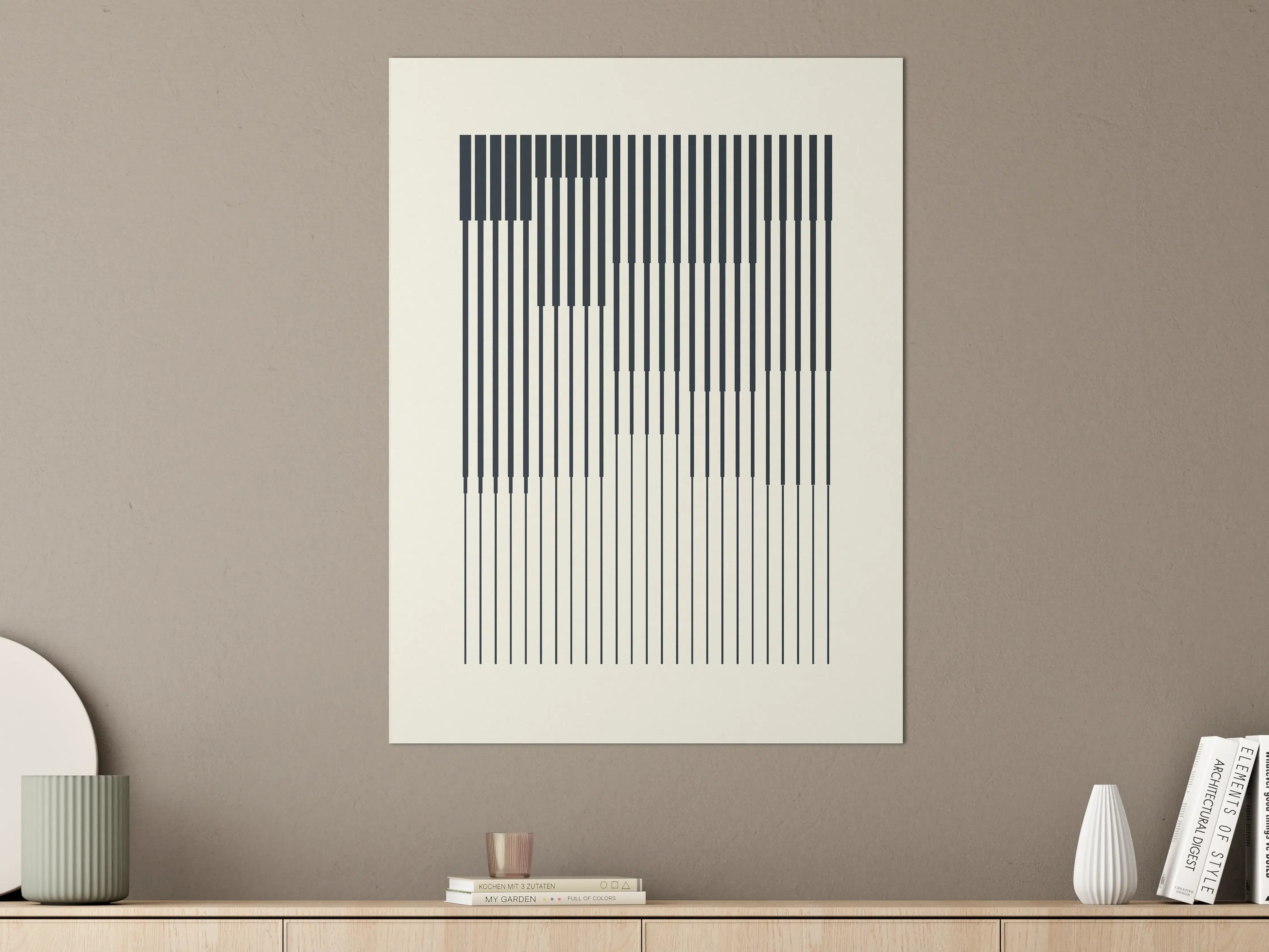 Große Wandbilder - Piano-Tastatur im minimalistischen Design