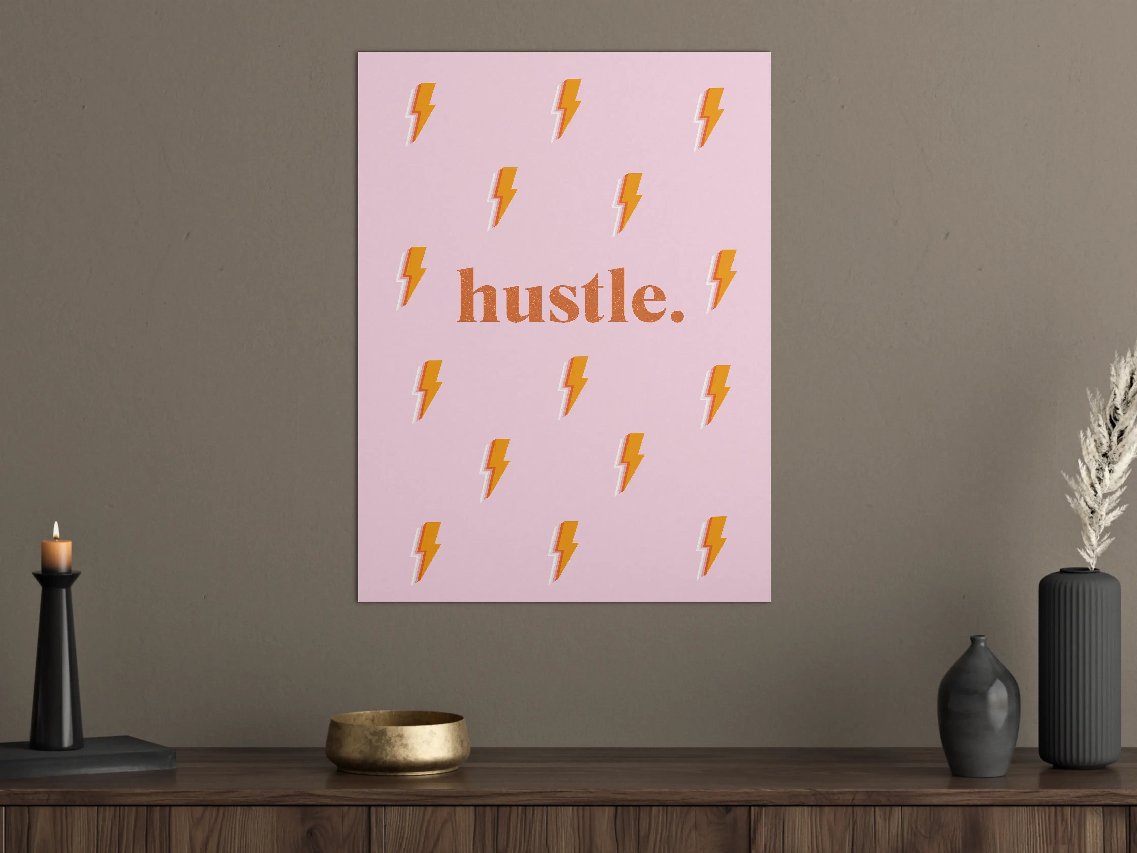 Große Wandbilder - Pink-Orange Blitz-Muster Poster