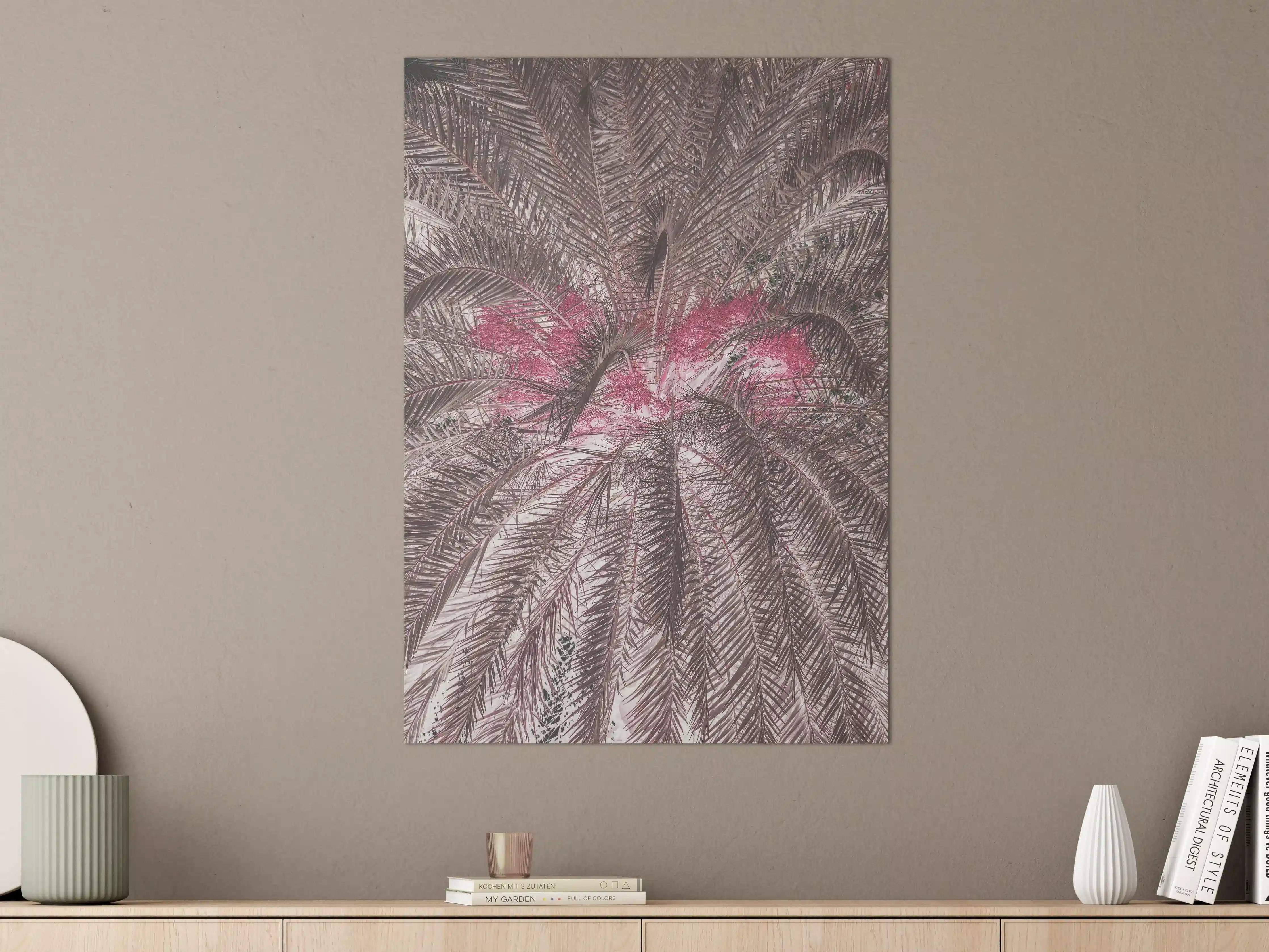 Große Wandbilder - Pink-Purple Palm Leaf Texture
