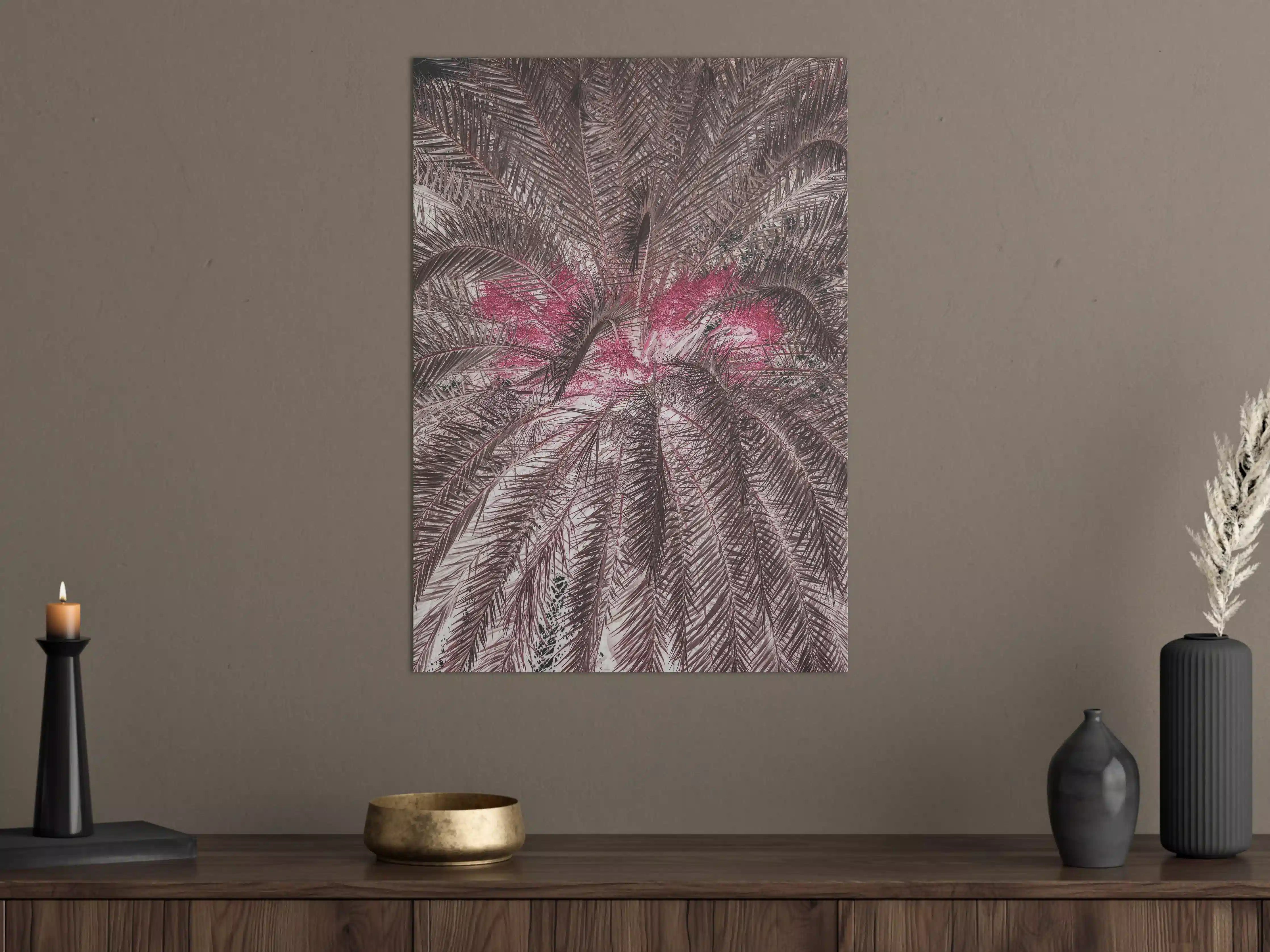 Große Wandbilder - Pink-Purple Palm Leaf Texture