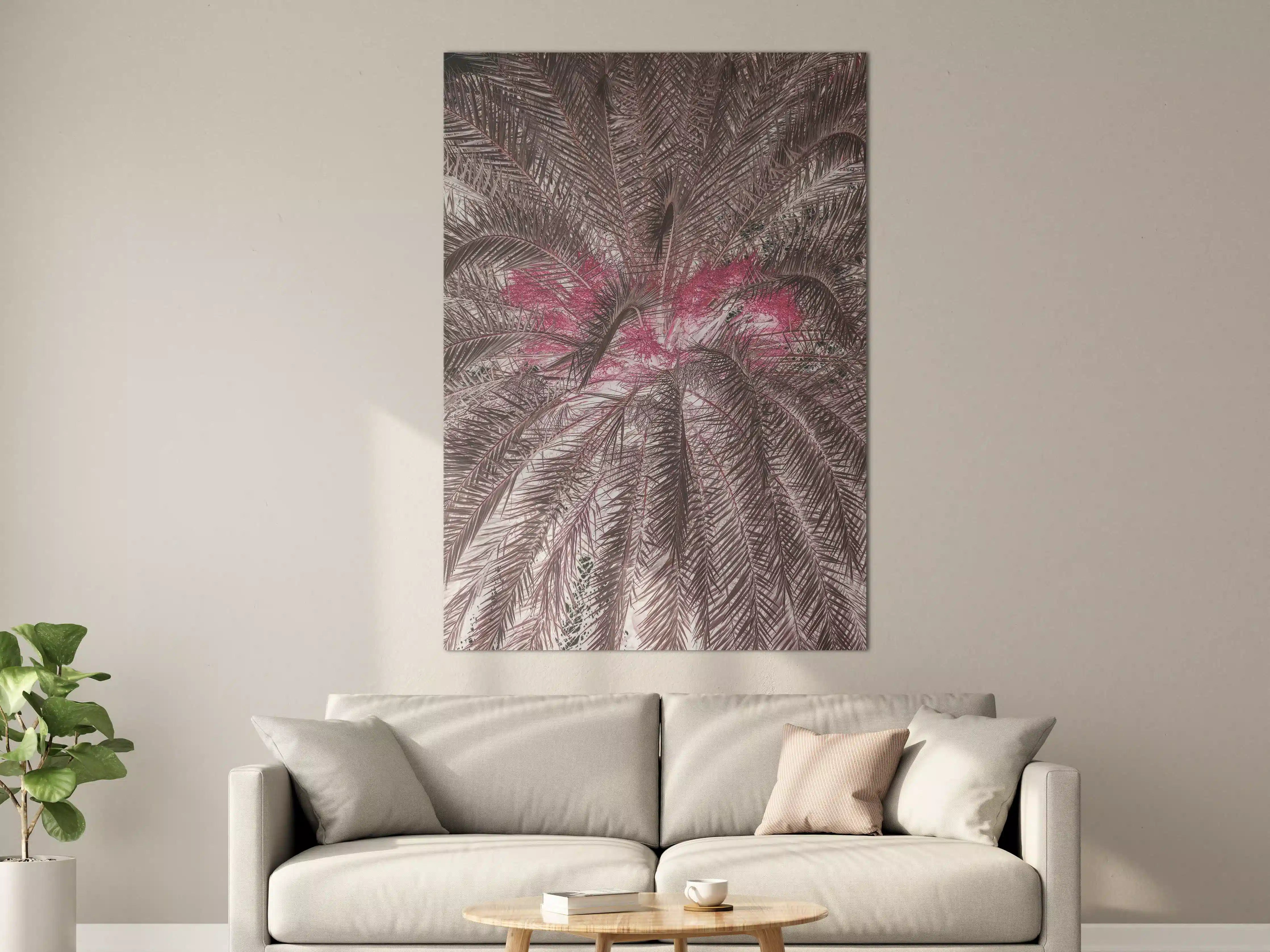 Große Wandbilder - Pink-Purple Palm Leaf Texture