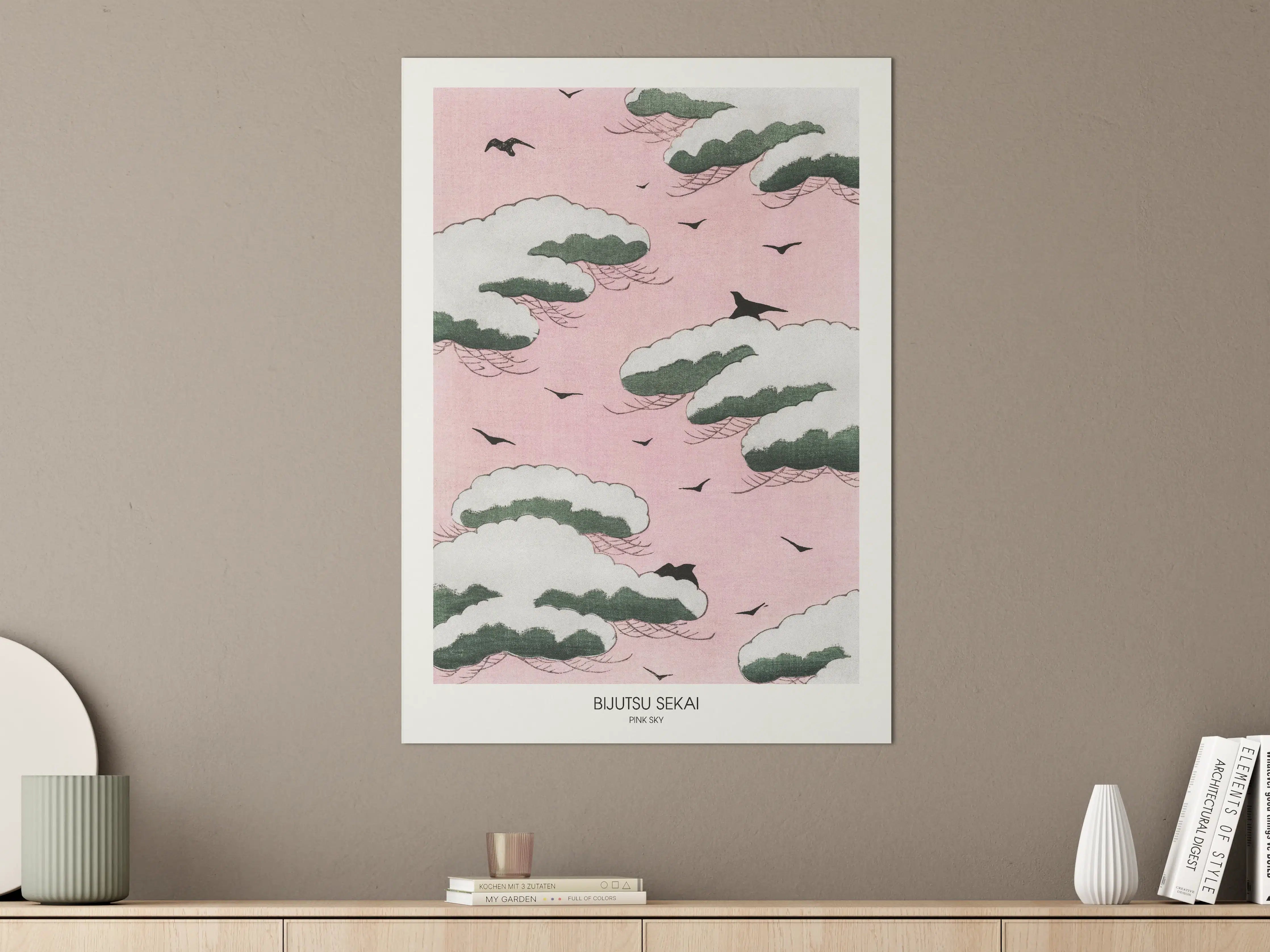 Große Wandbilder - Pinker Himmel "Bijutsu Sekai"