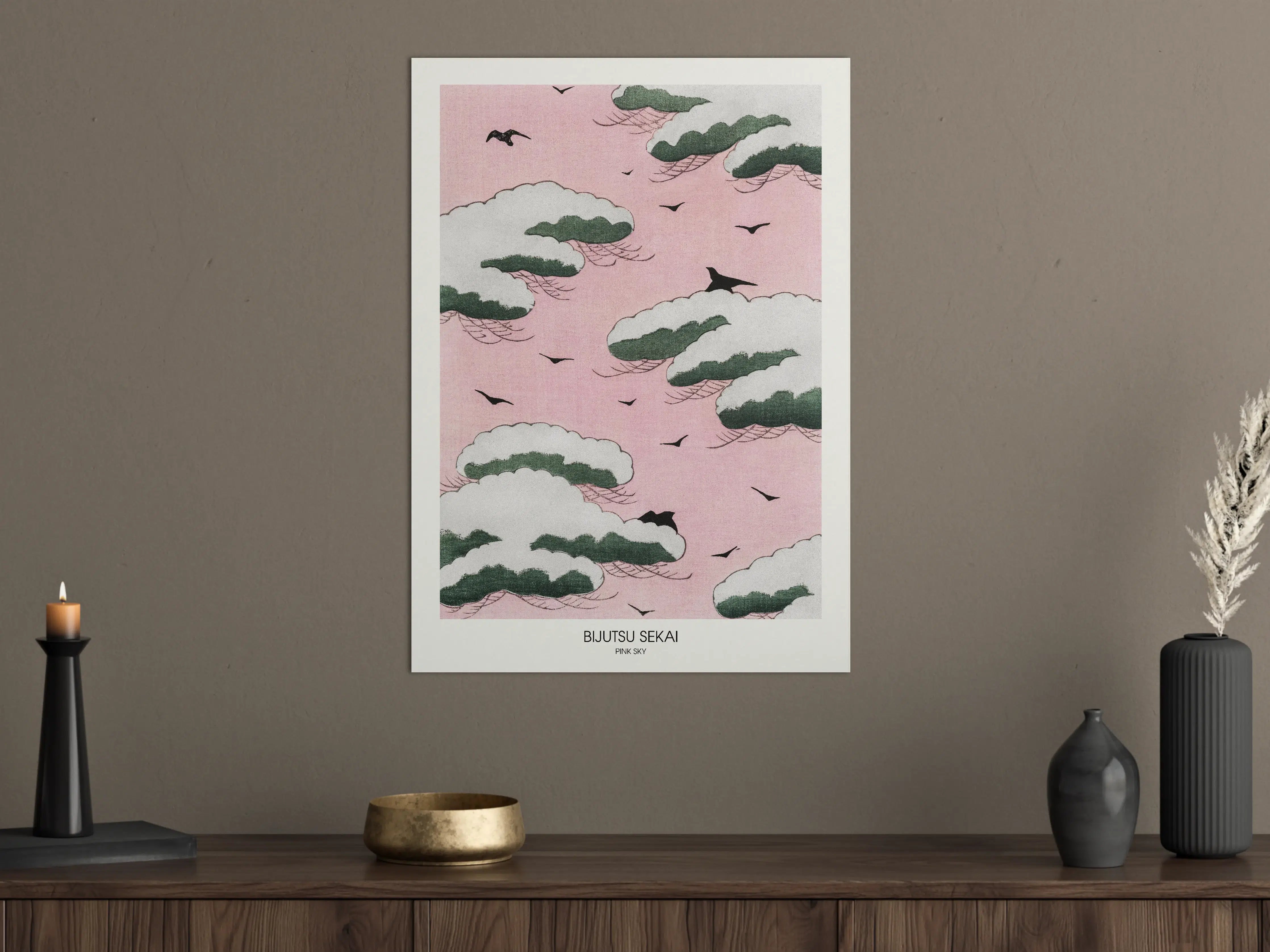 Große Wandbilder - Pinker Himmel "Bijutsu Sekai"