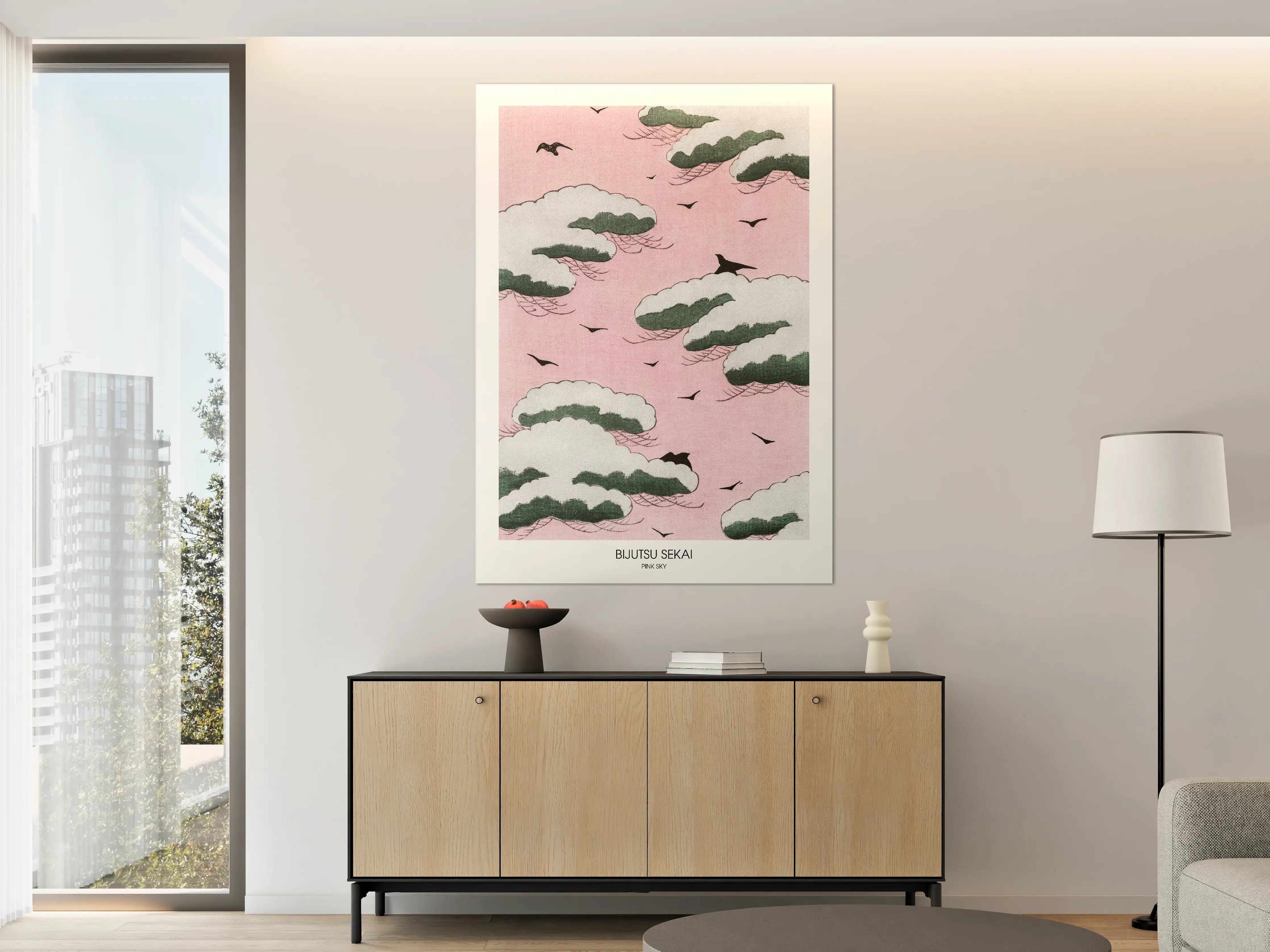 Große Wandbilder - Pinker Himmel "Bijutsu Sekai"