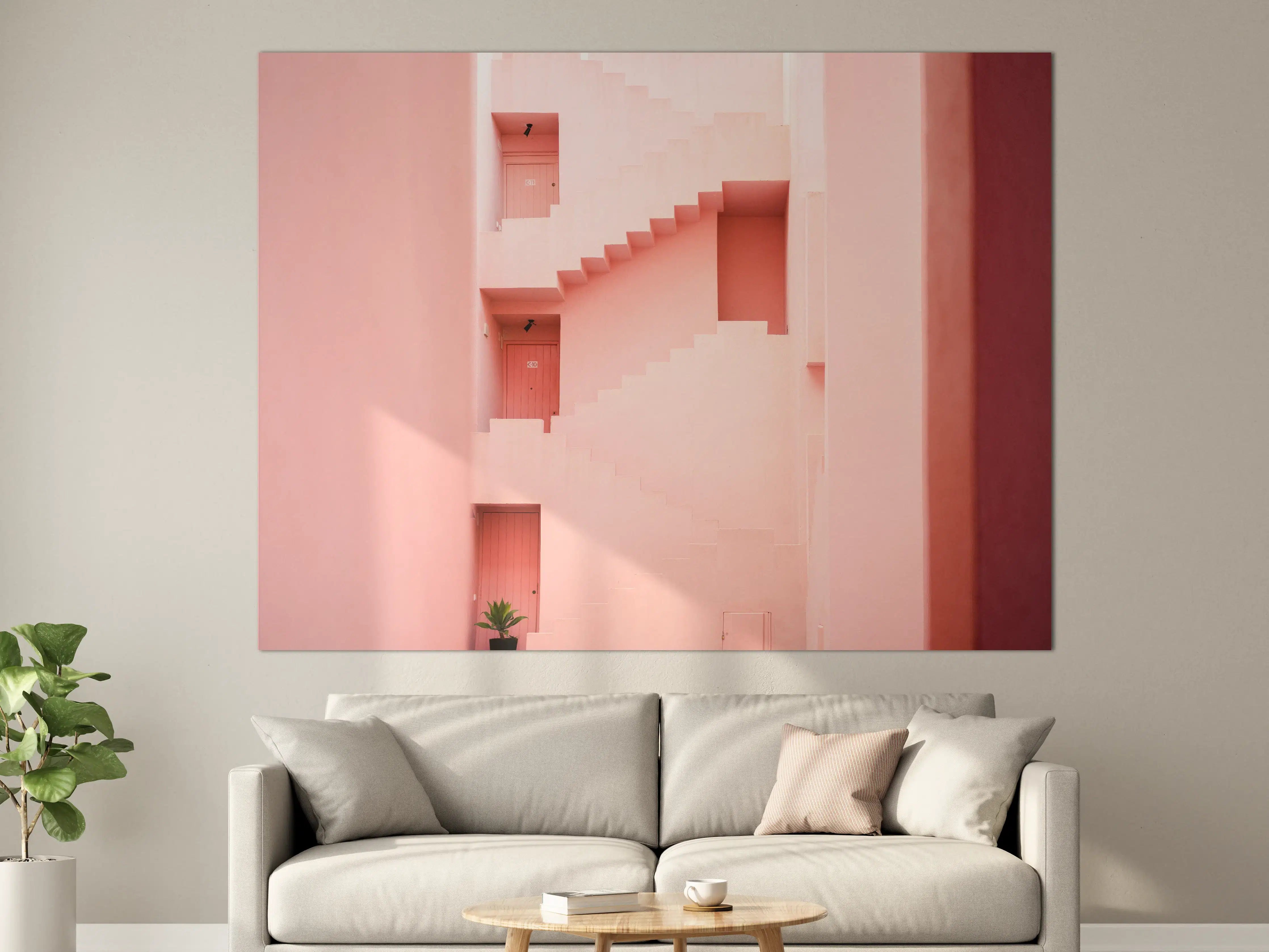 Große Wandbilder - Pinkfarbene Architektur Spaniens