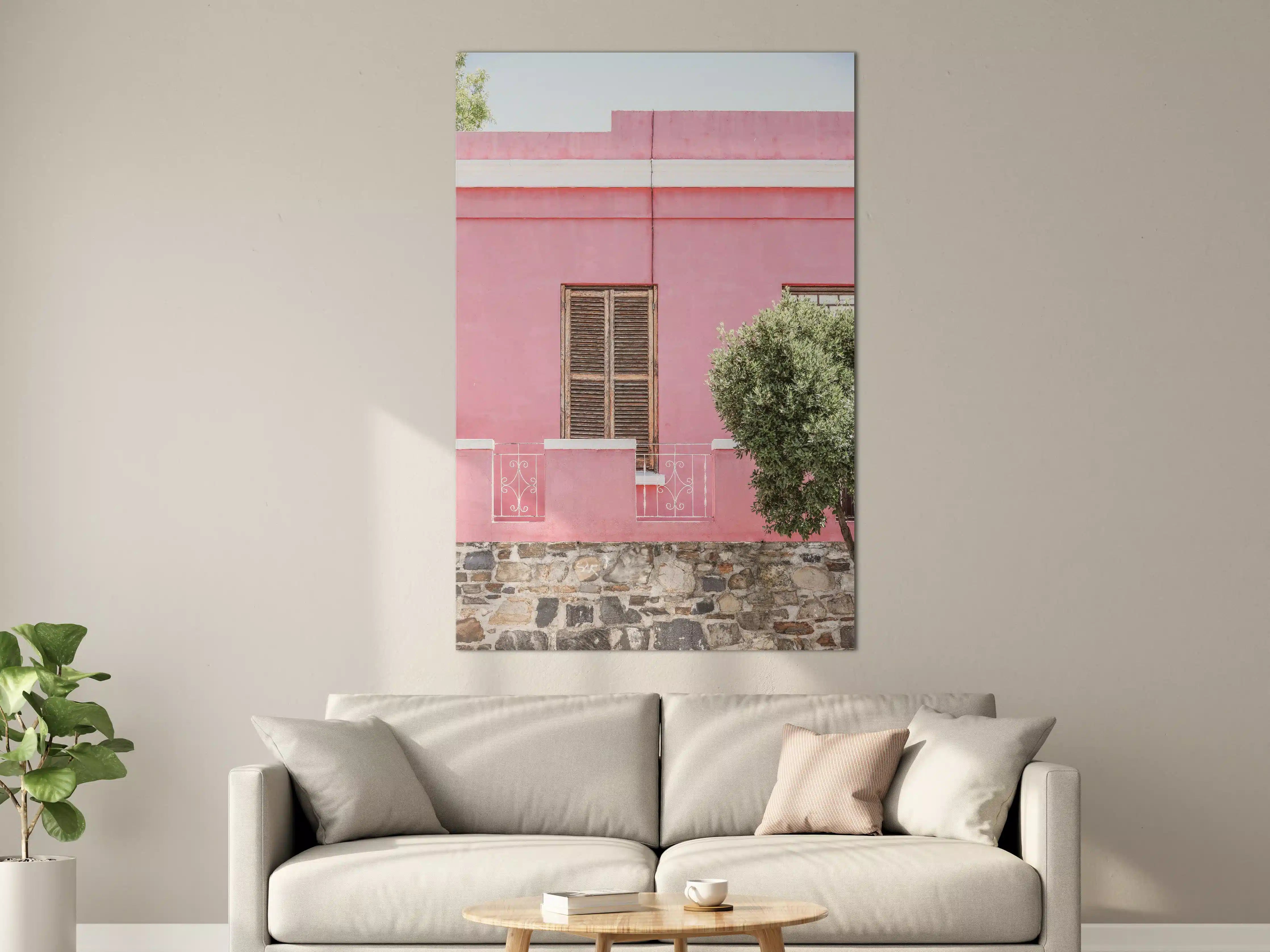 Große Wandbilder - Pinkfarbene Hausfassade Urban