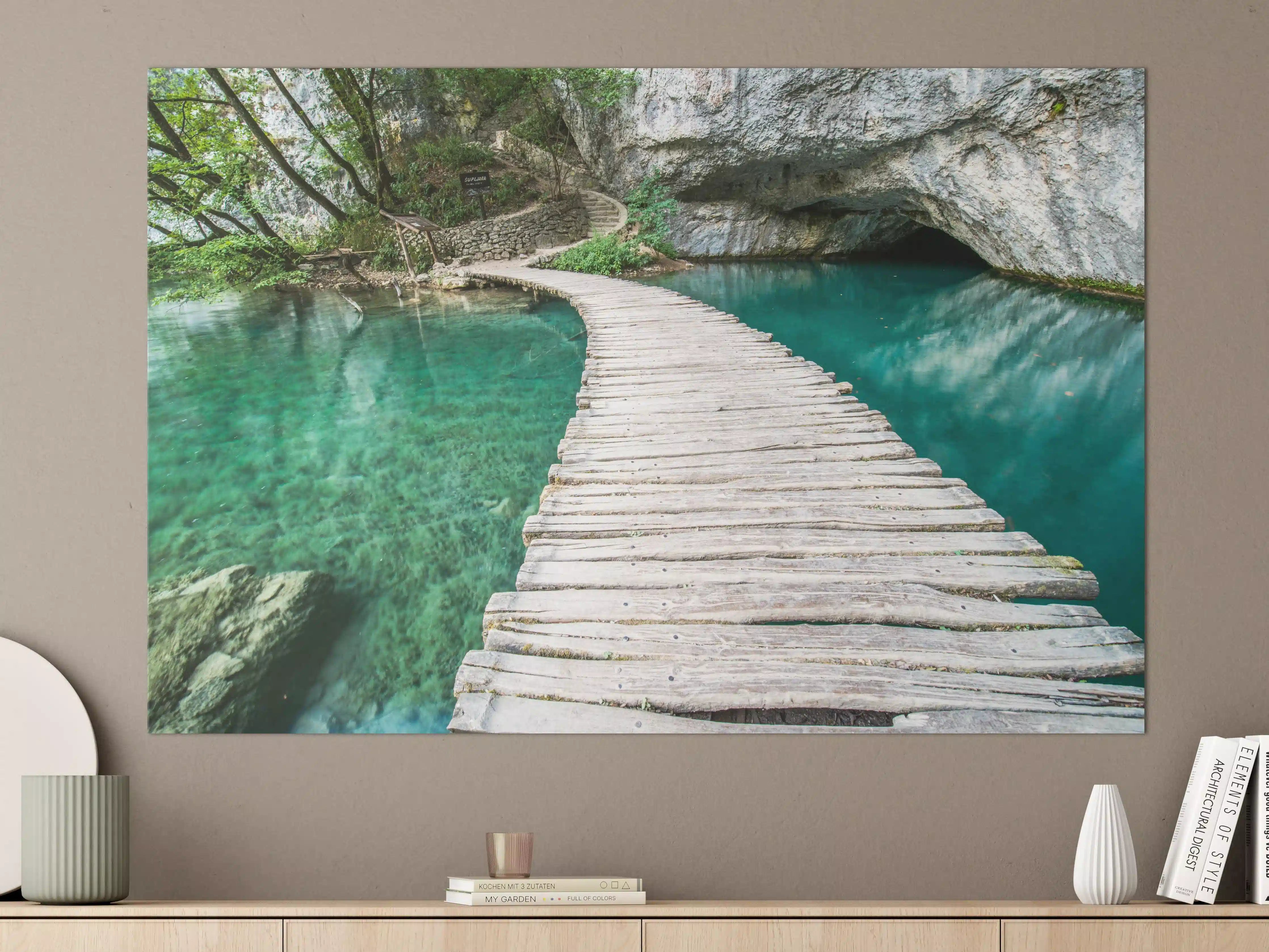 Große Wandbilder - Plitvicer Brücke in Kroatien
