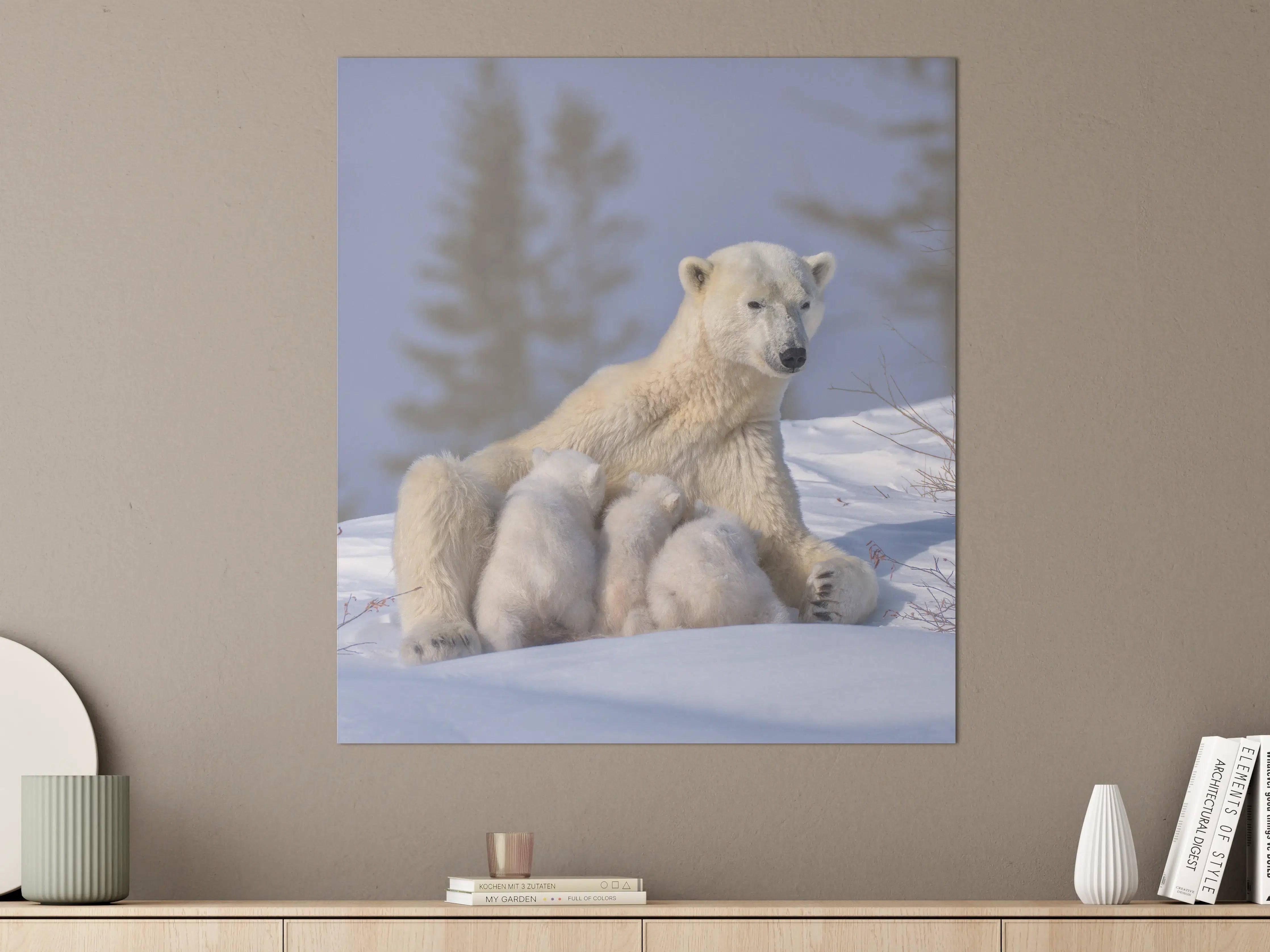 Große Wandbilder - Polarbären Familie im Schnee