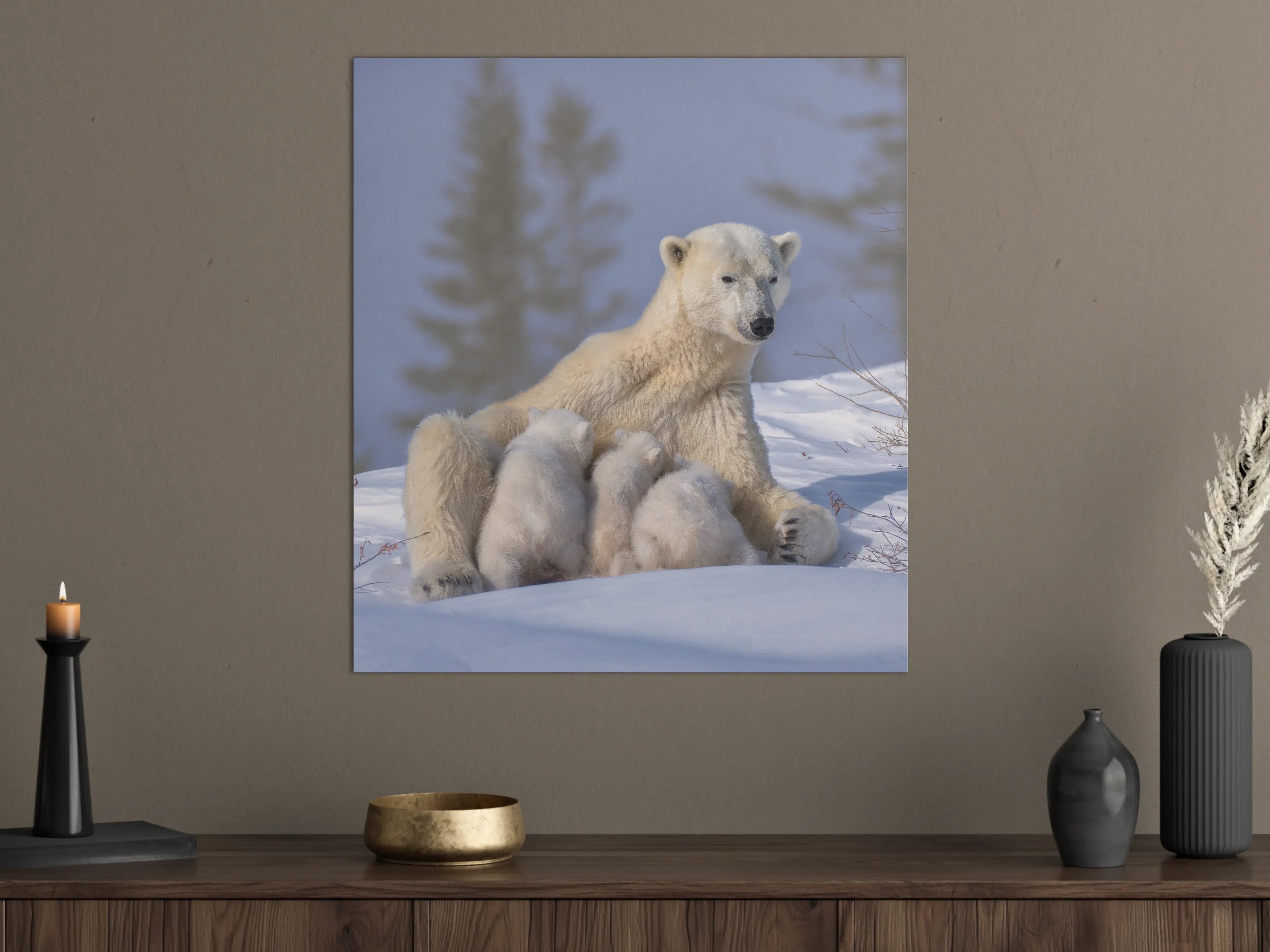 Große Wandbilder - Polarbären Familie im Schnee