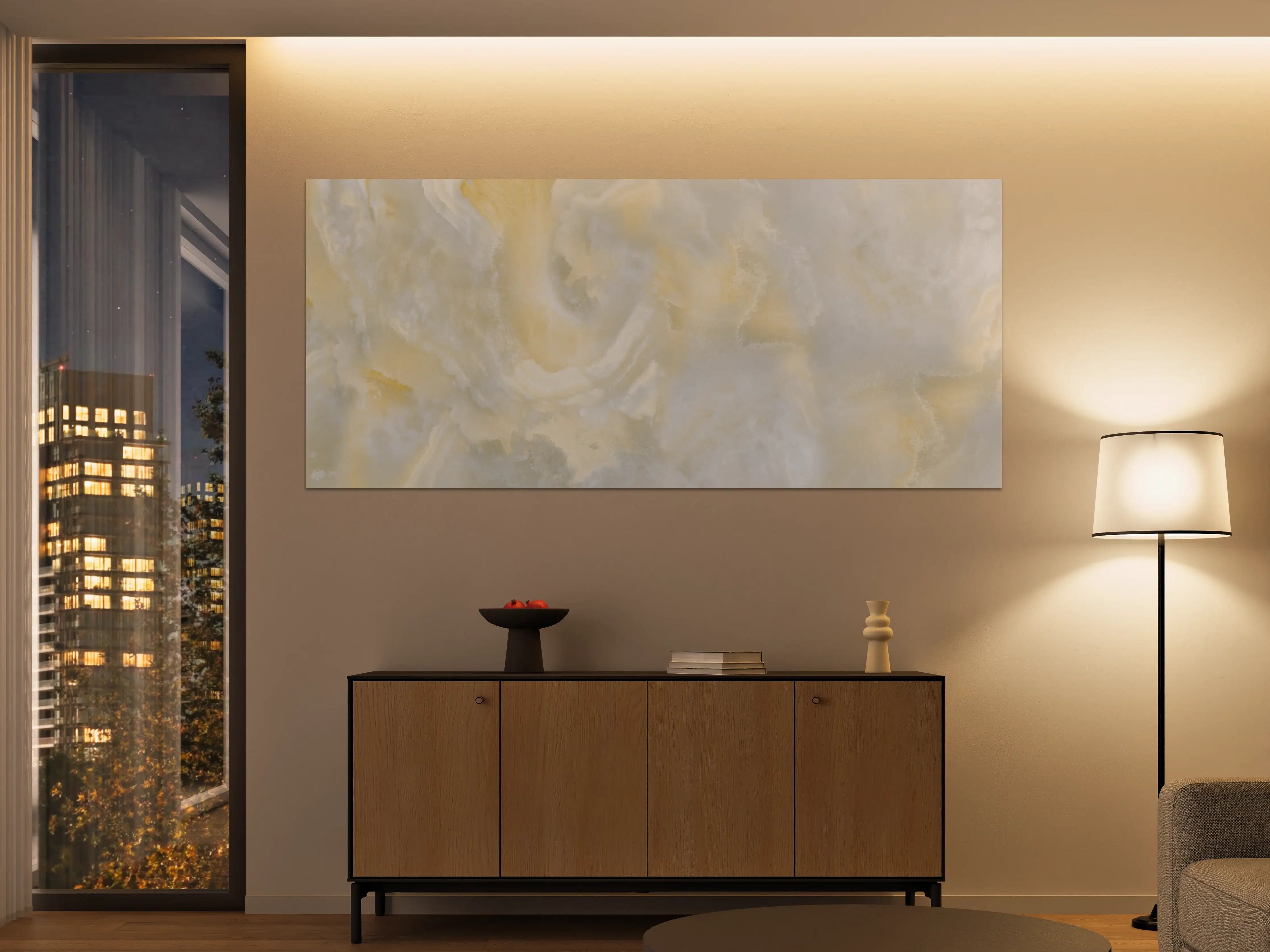 Große Wandbilder - Polierter Onyx-Marmor