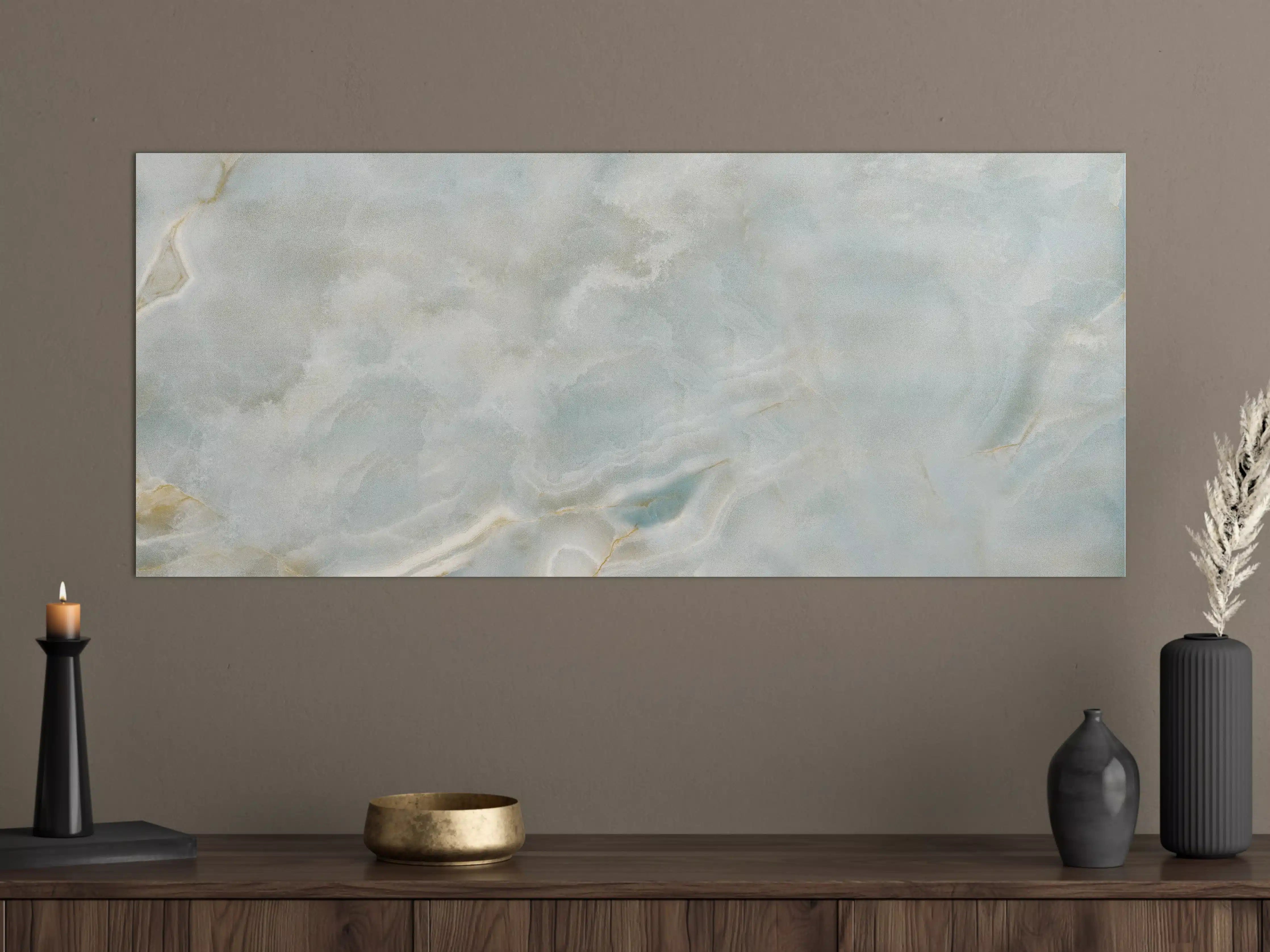 Große Wandbilder - Polierter heller Onyx-Marmor