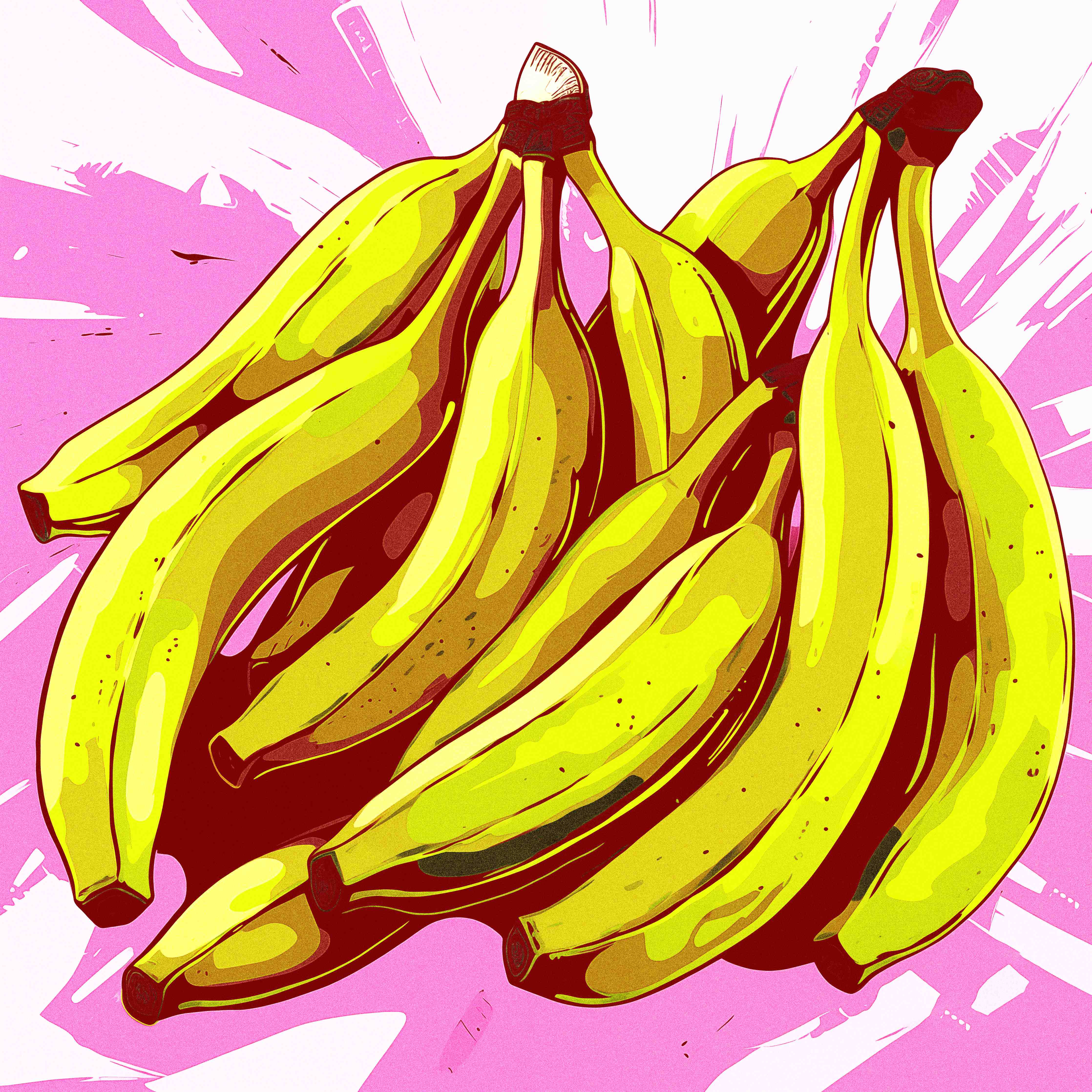 Große Wandbilder-Pop Art Bananen Illustration in Lebendigen Farben