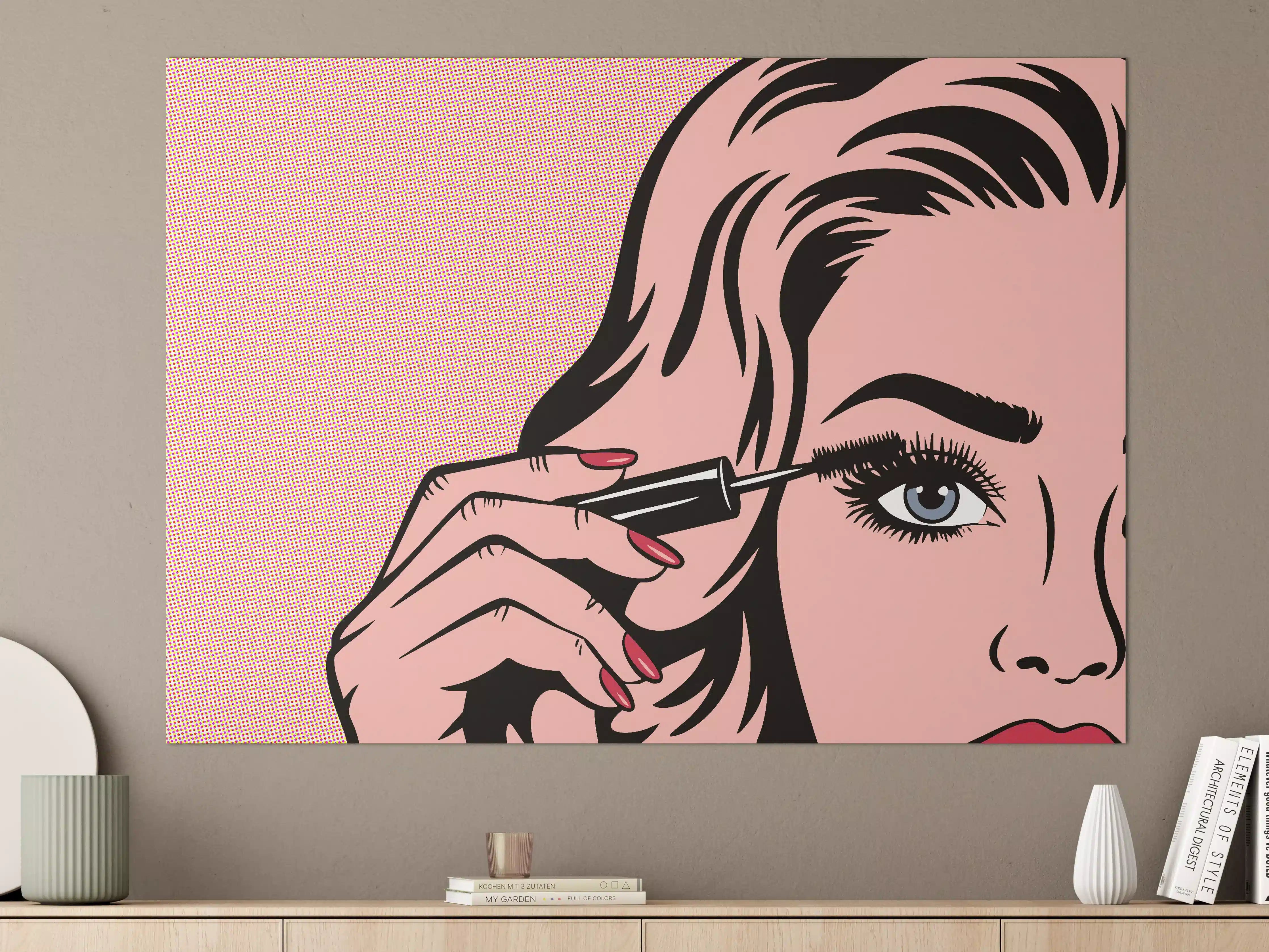 Große Wandbilder - Pop-Art Frau beim Augen-Make-up